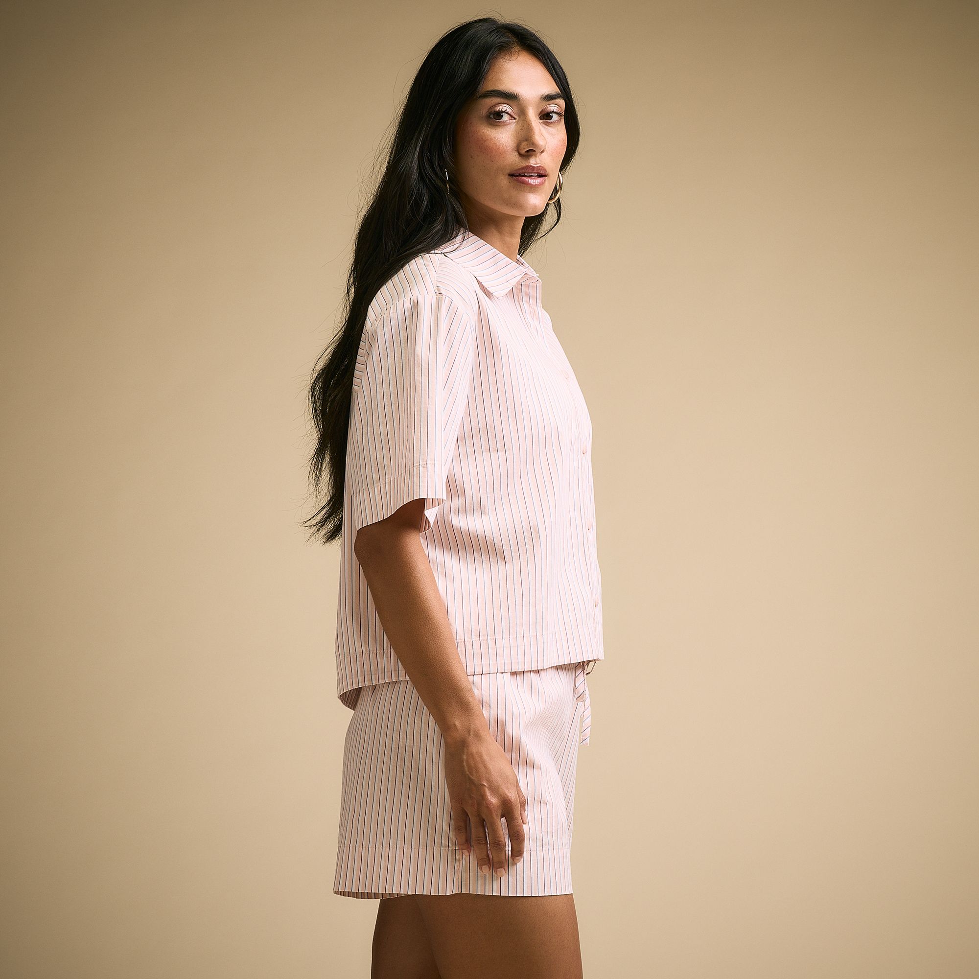 CALIA Women's Poplin Short Sleeve Boxy Button Down product image