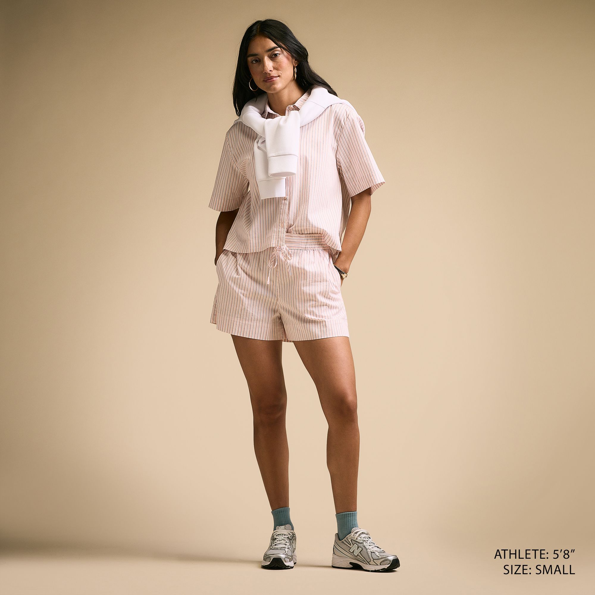 CALIA Women's Poplin Short Sleeve Boxy Button Down product image