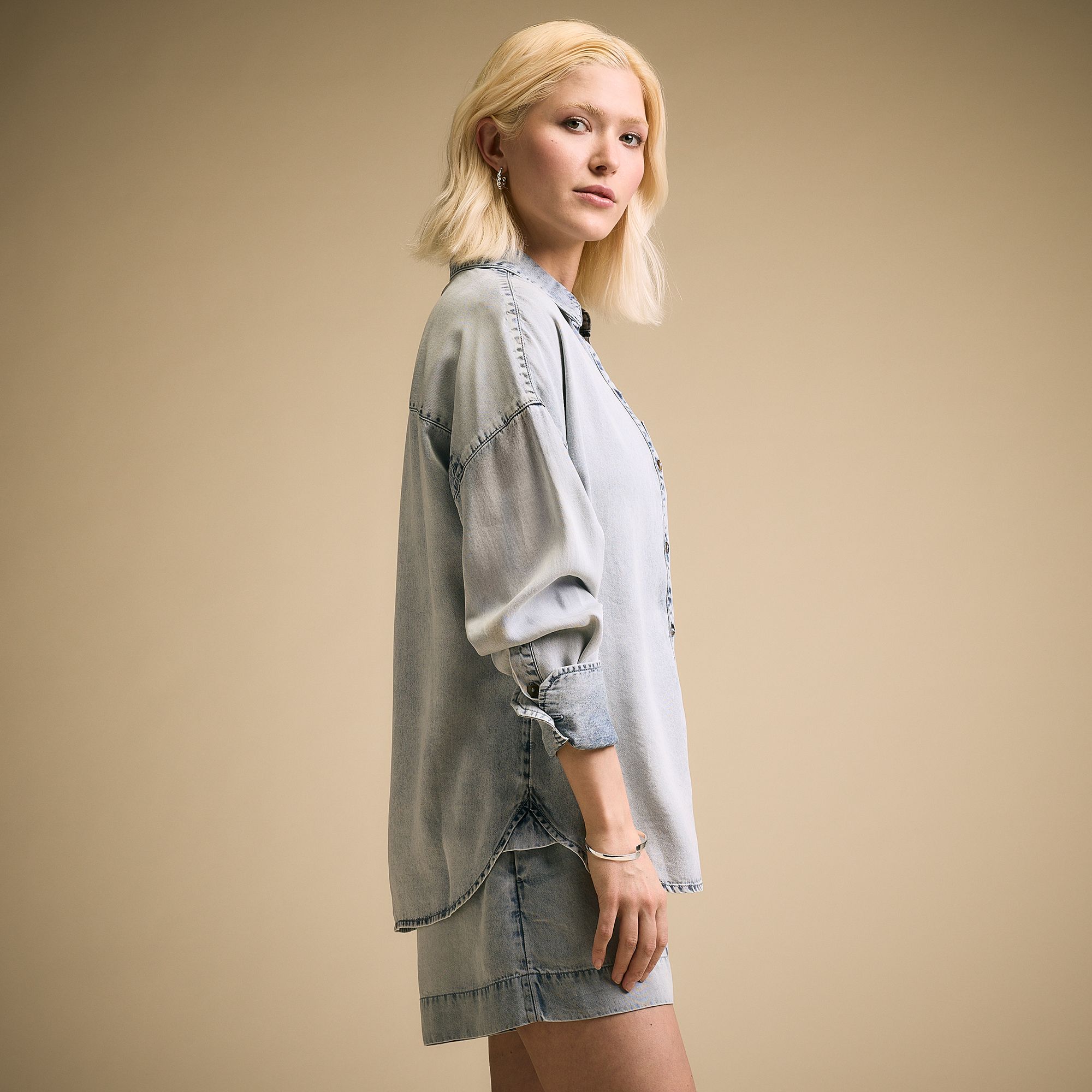 CALIA Women's Poplin Long Sleeve Pocket Button Down product image