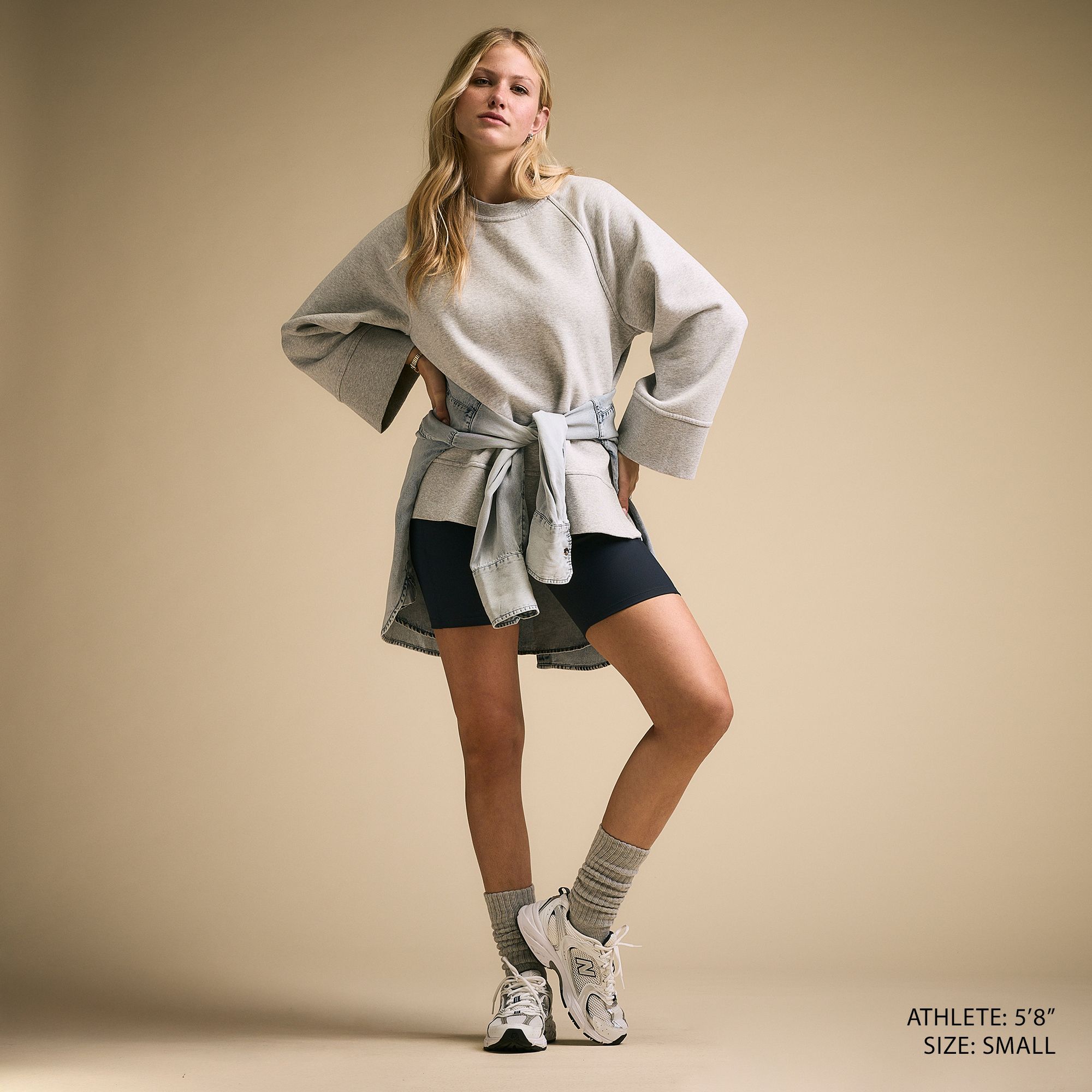 CALIA Women's Washed Cotton Fleece Crewneck product image