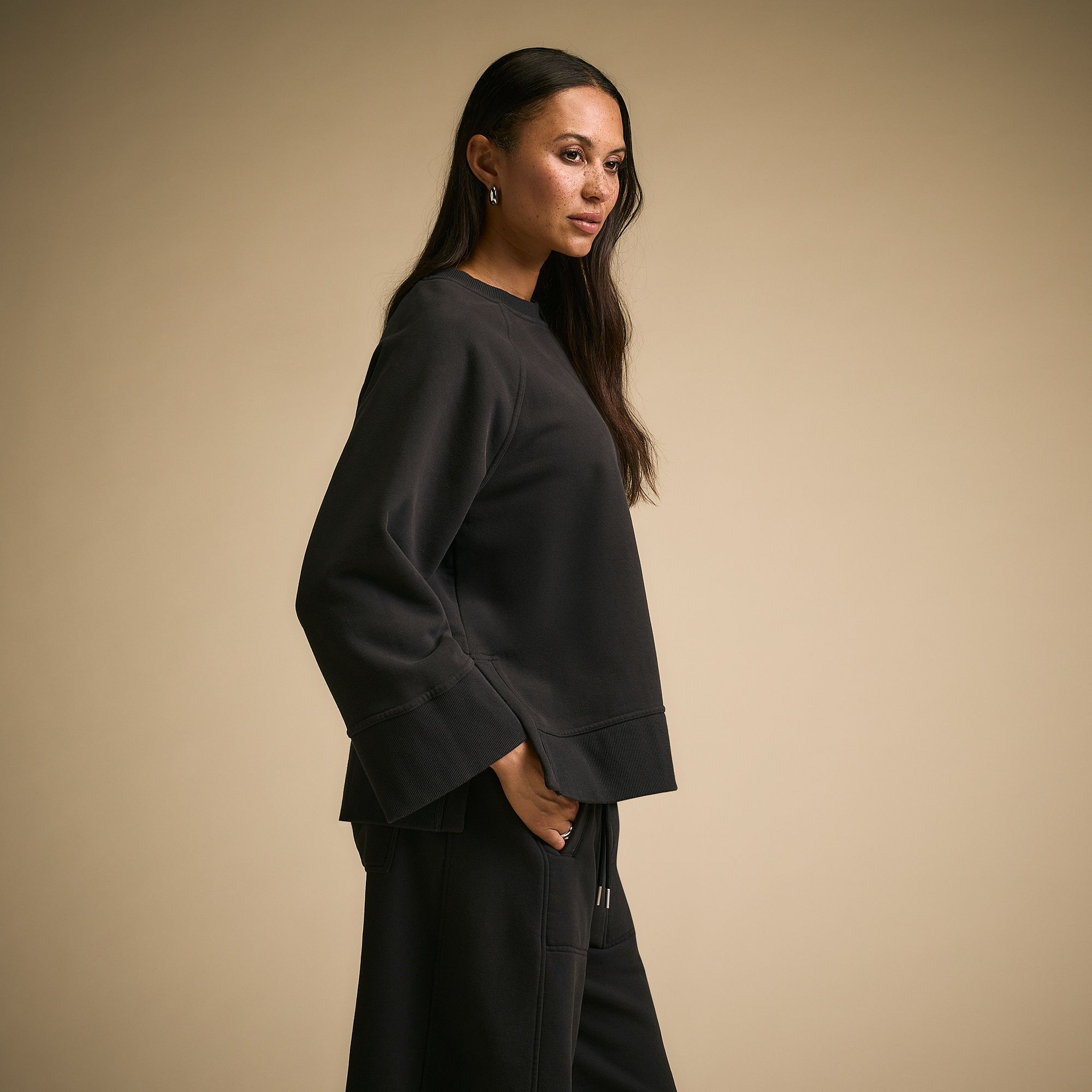 CALIA Women's Washed Cotton Fleece Crewneck product image