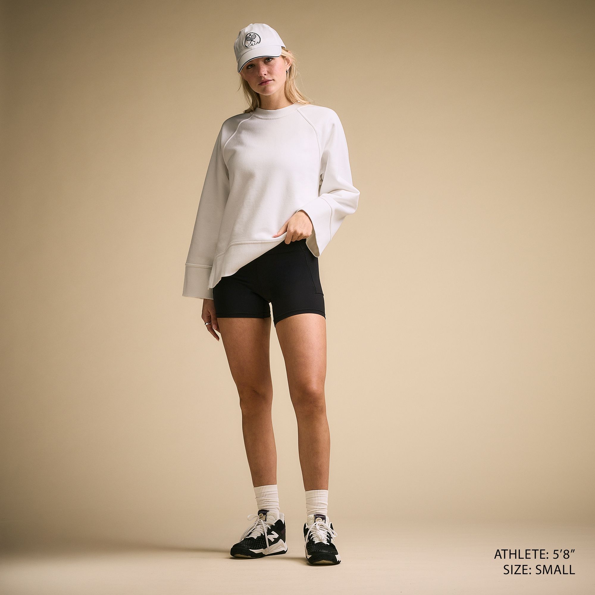 CALIA Women's Washed Cotton Fleece Crewneck product image