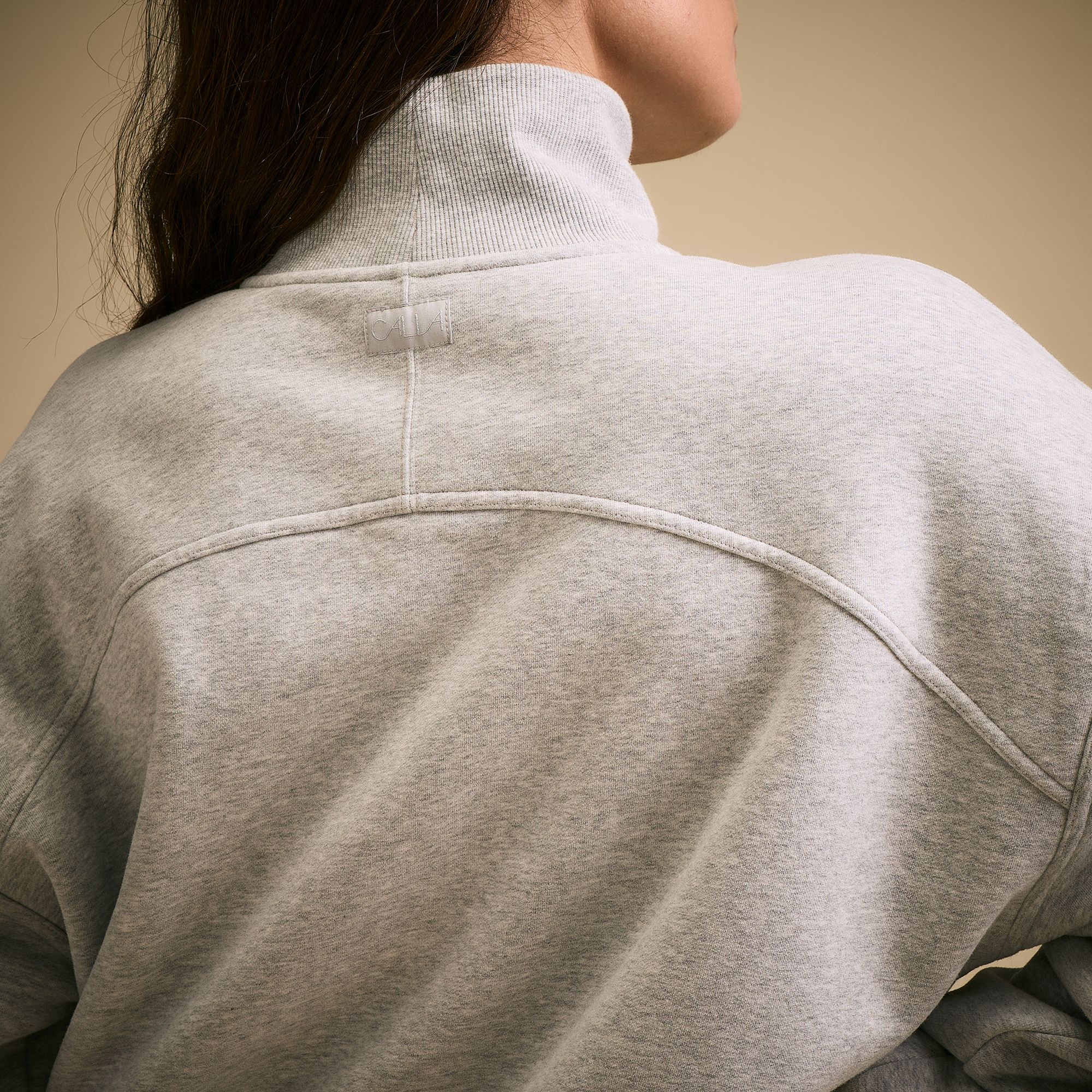 CALIA Women's Washed Cotton Fleece Cropped 1/2 Zip product image