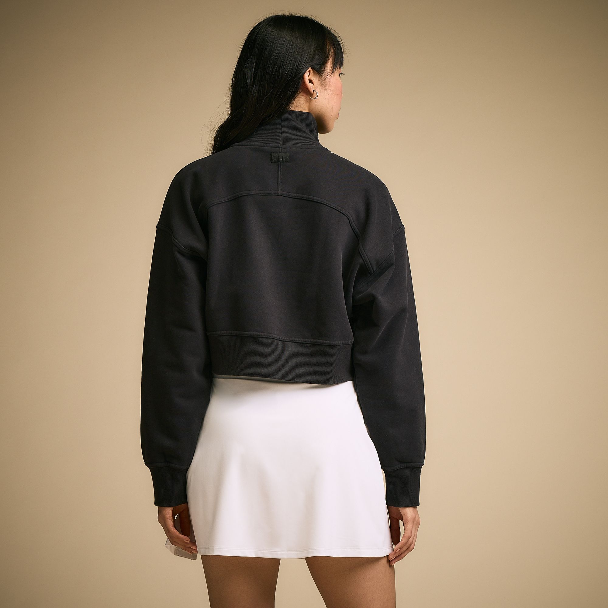 CALIA Women's Washed Cotton Fleece Cropped 1/2 Zip product image