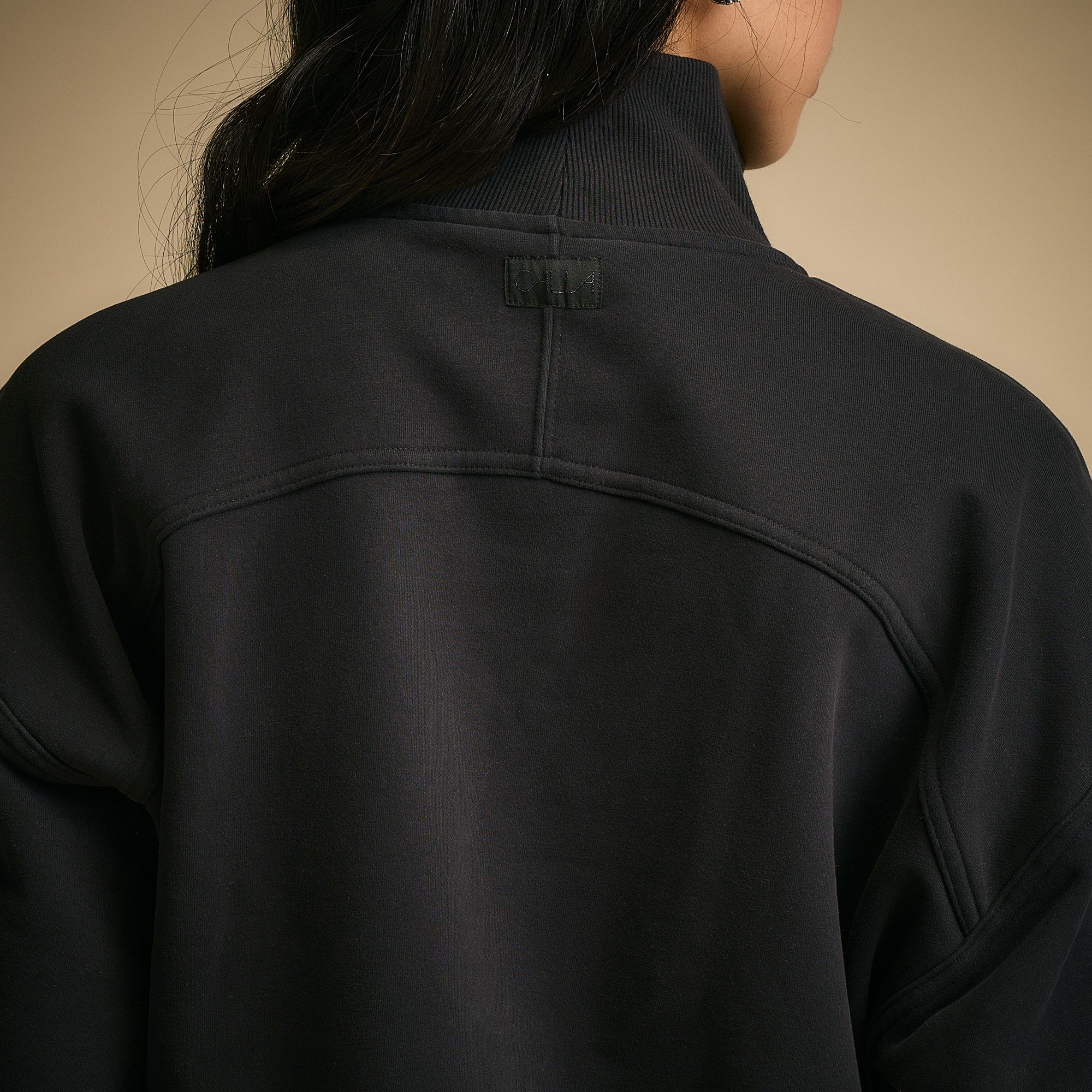 CALIA Women's Washed Cotton Fleece Cropped 1/2 Zip product image