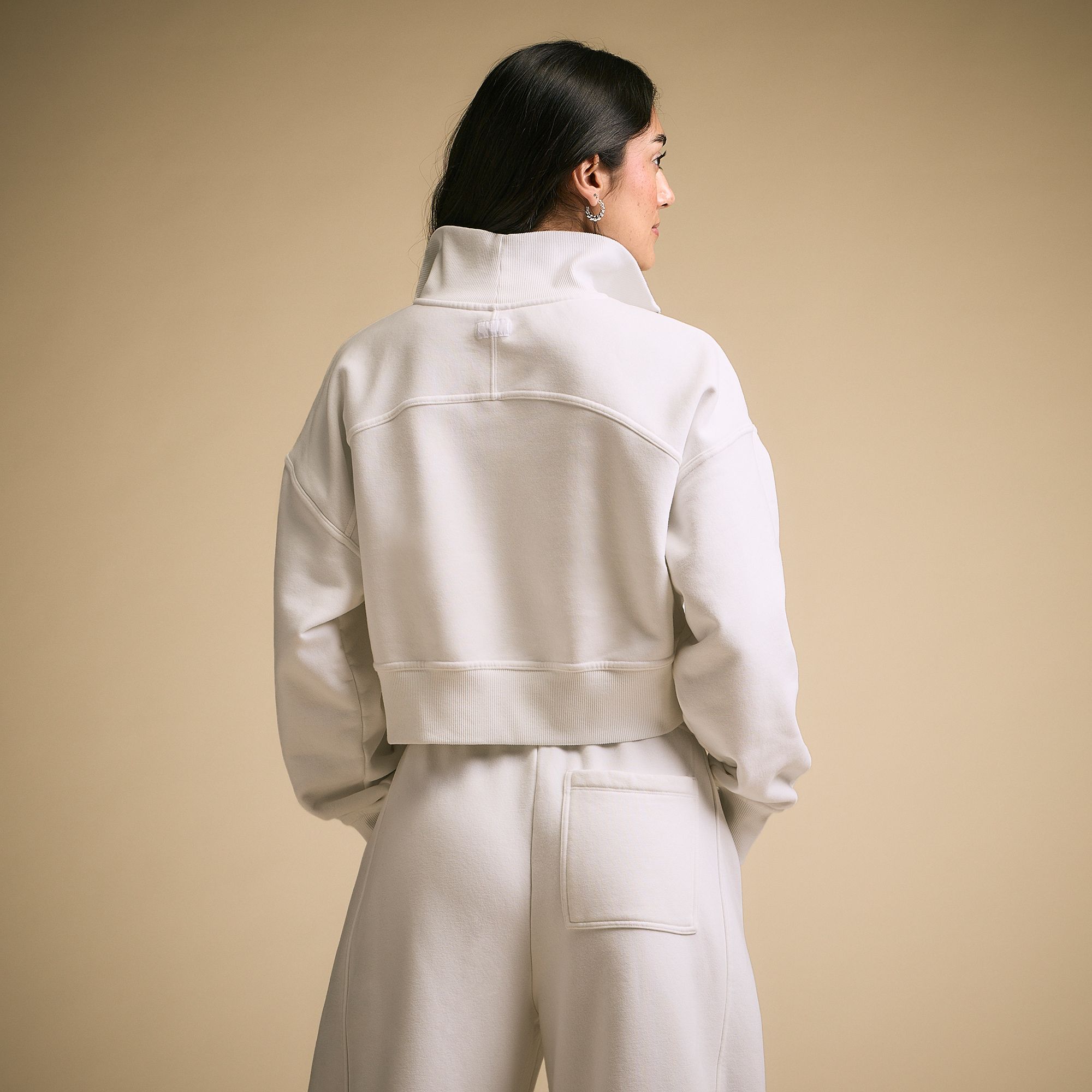 CALIA Women's Washed Cotton Fleece Cropped 1/2 Zip product image