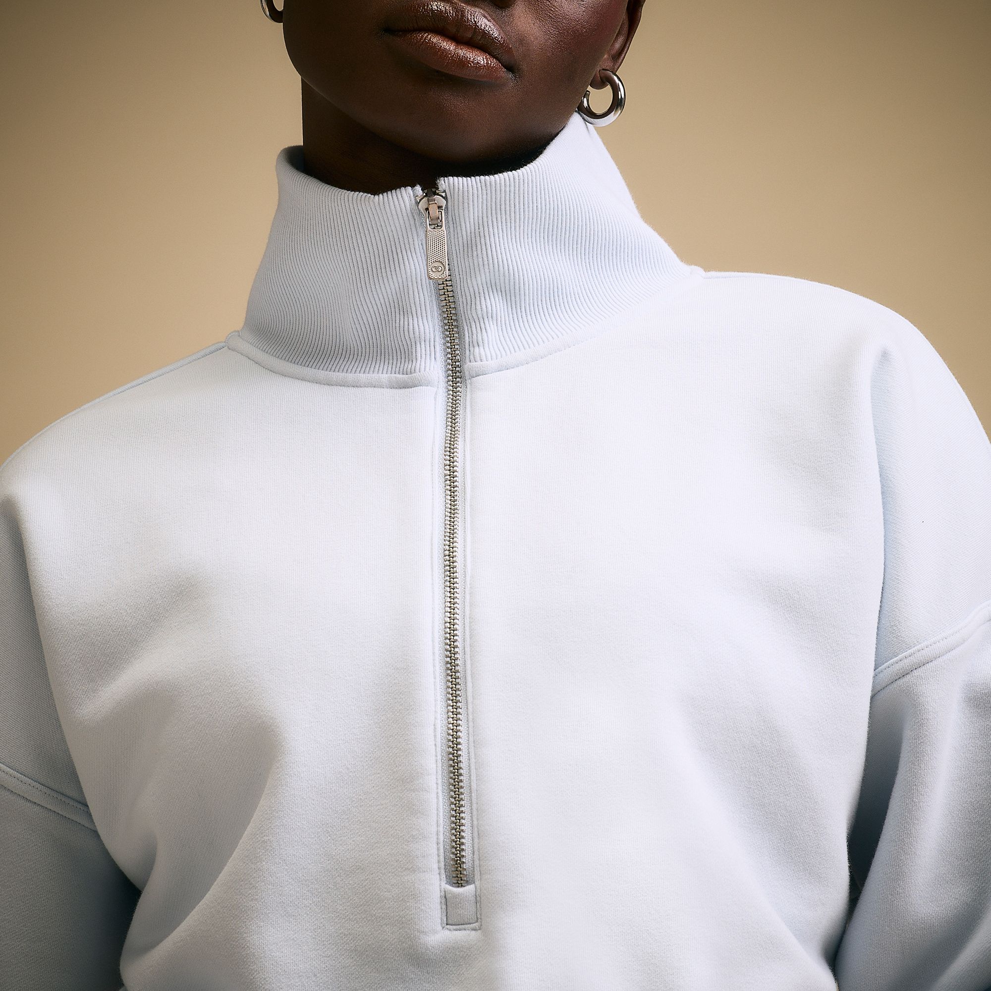 CALIA Women's Washed Cotton Fleece Cropped 1/2 Zip product image
