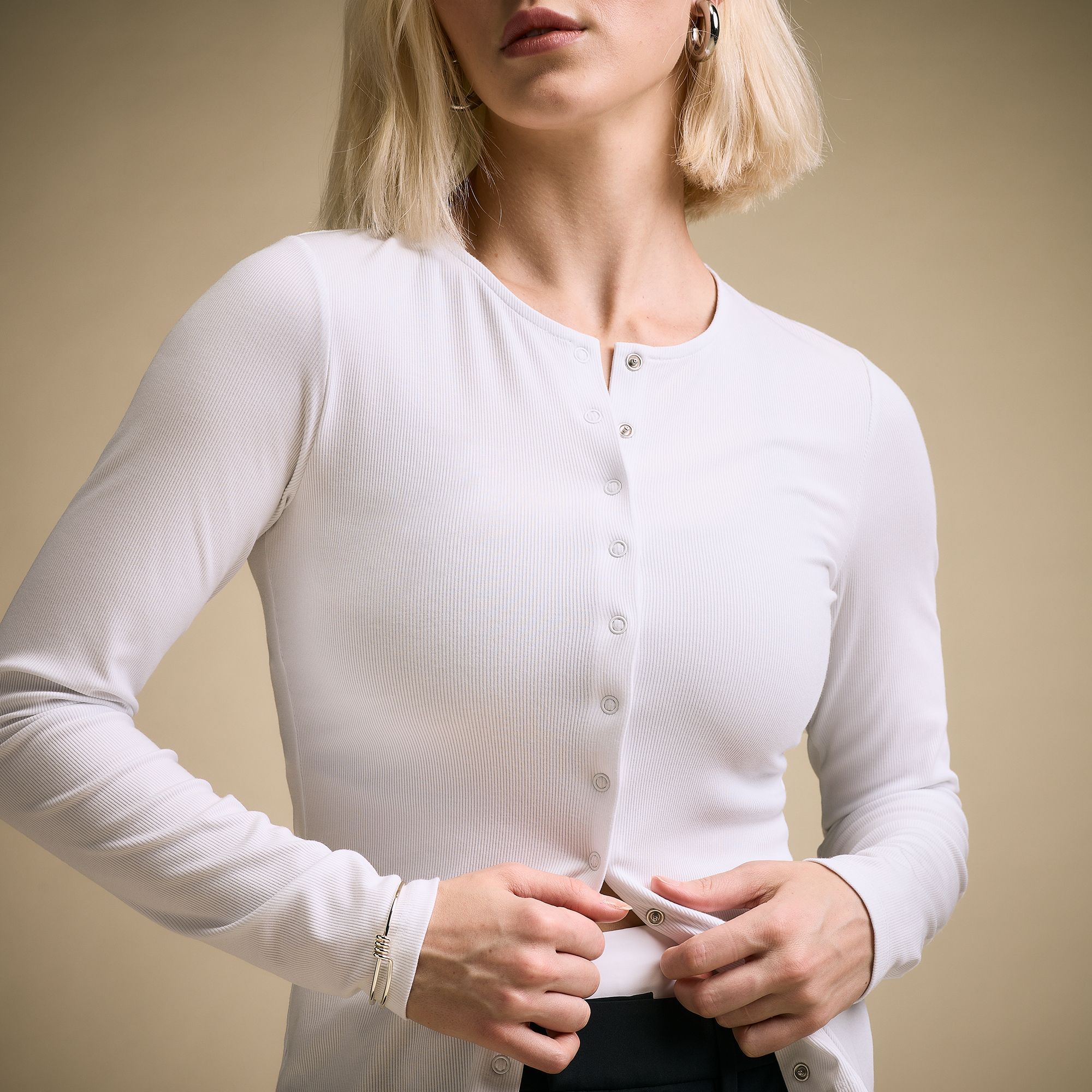 CALIA Women's Everyday Rib Snap Cardigan product image