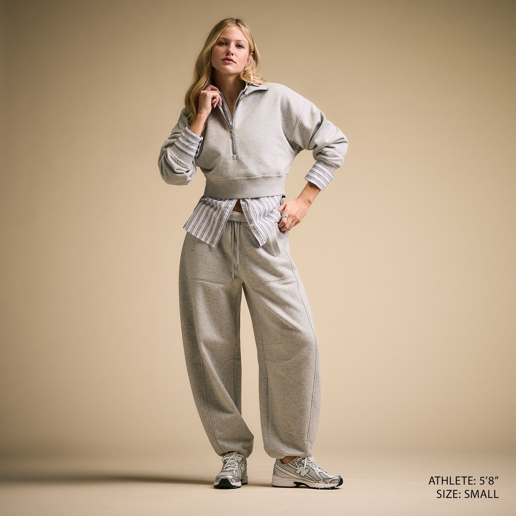CALIA Women's Washed Cotton Fleece Barrel Sweatpant product image