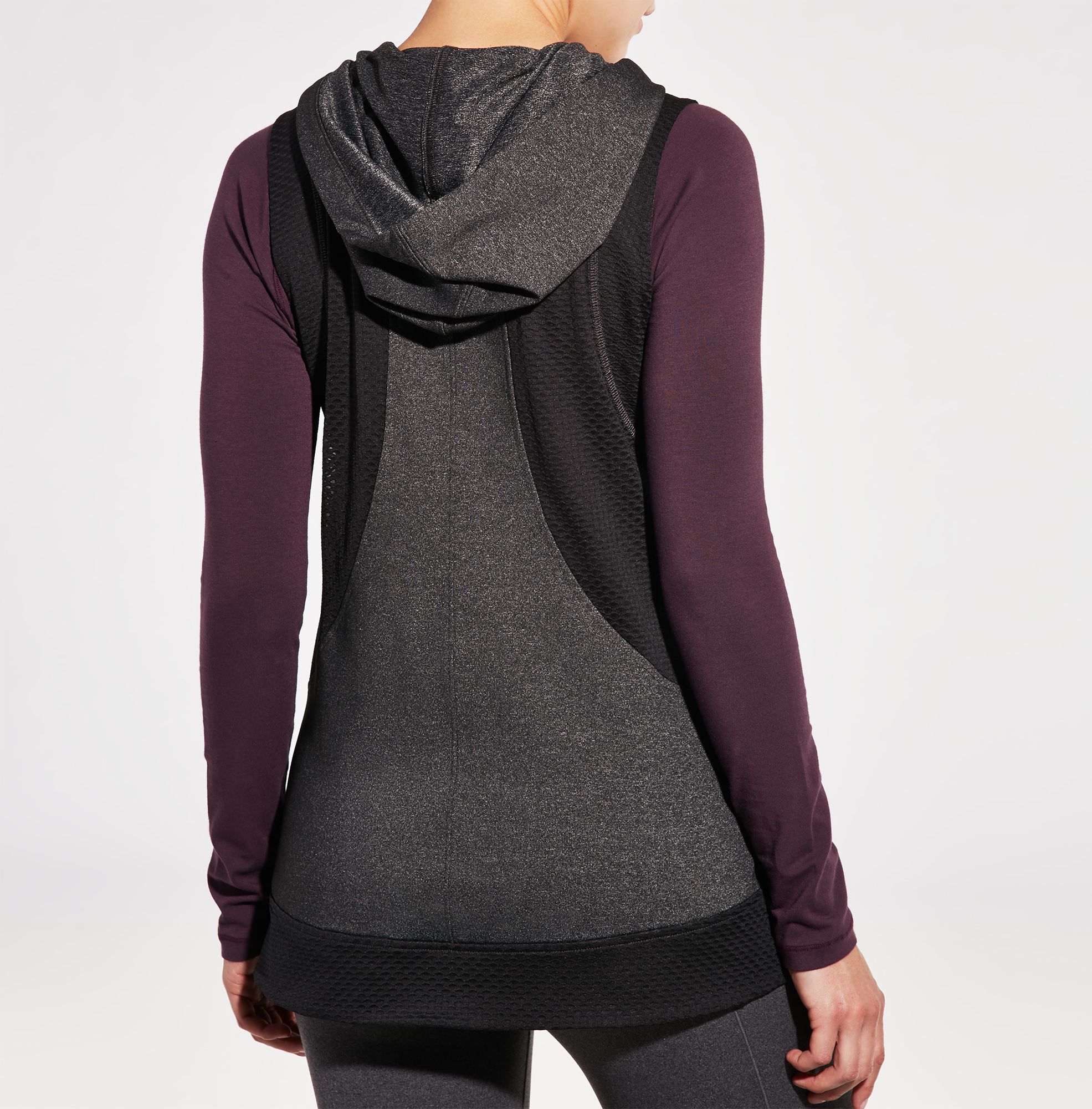 full zip sleeveless hoodie