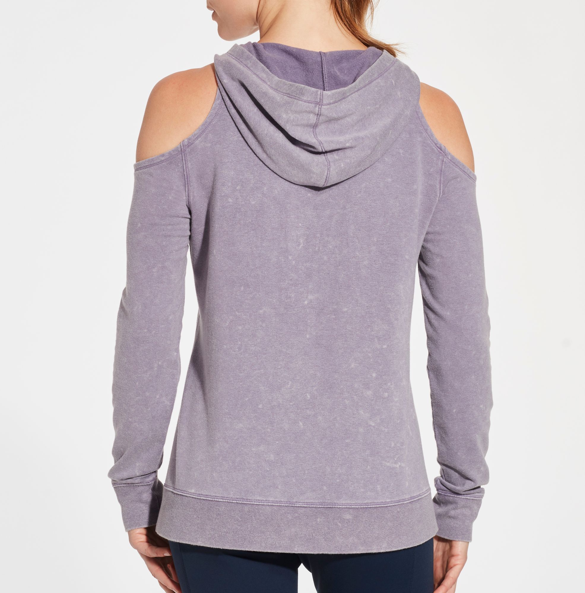 cold shoulder sweatshirt with hood