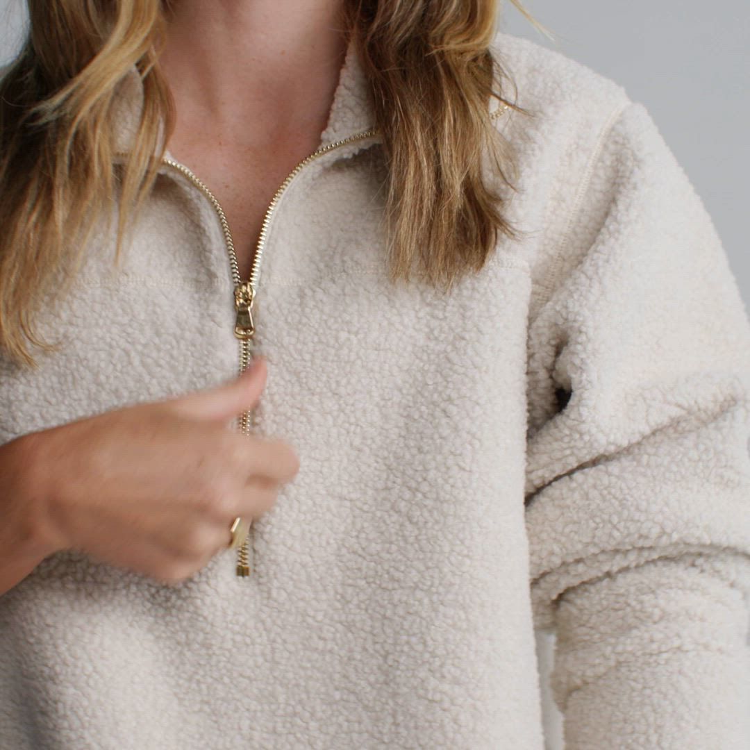 CALIA Women's Seamed Sherpa 1/2 Zip Pullover product