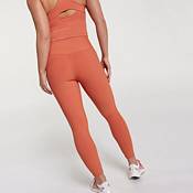 CALIA Women's Mixed Rib Essentials 7/8 Length Pant PINK Leggings Size Small