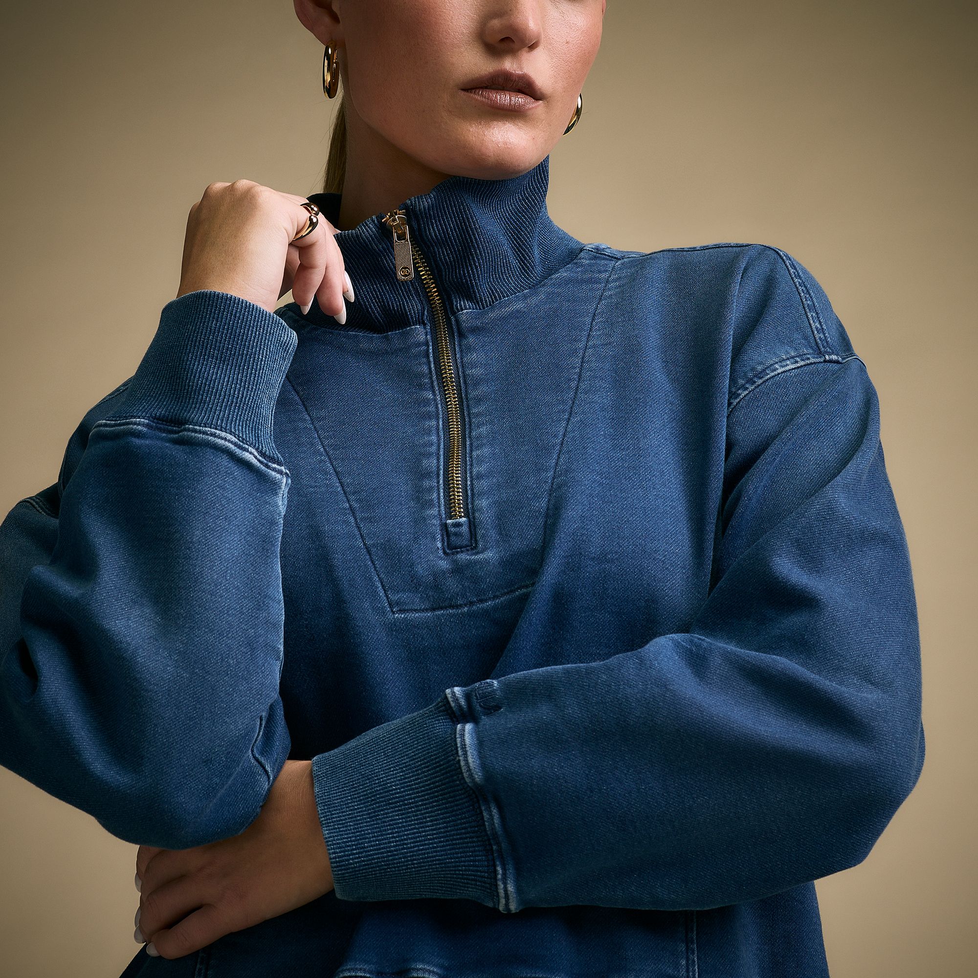 CALIA Women's Soft Scuba Mock Neck 1/4 Zip product image