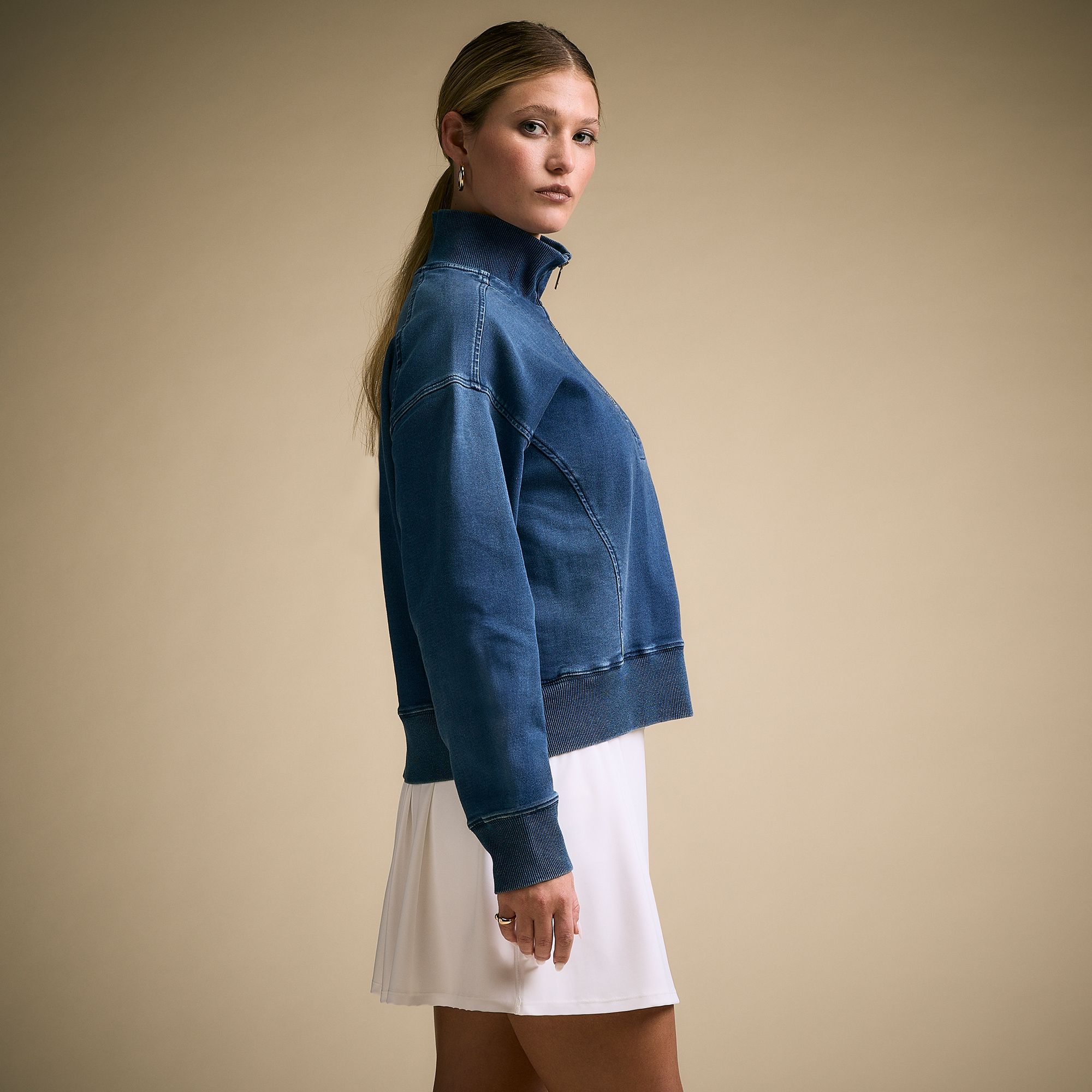 CALIA Women's Soft Scuba Mock Neck 1/4 Zip product image