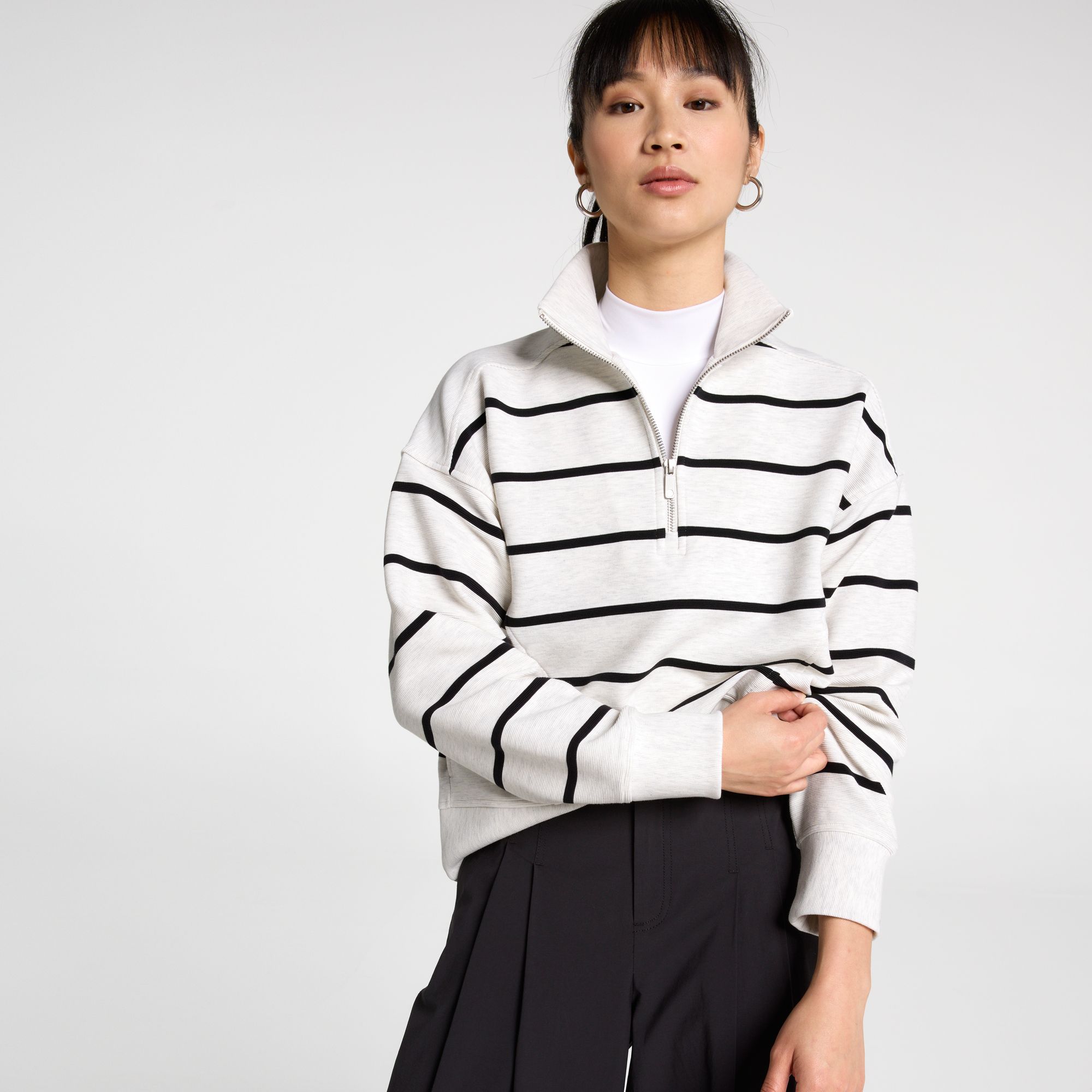 CALIA Women's Soft Scuba Mock Neck 1/4 Zip product image