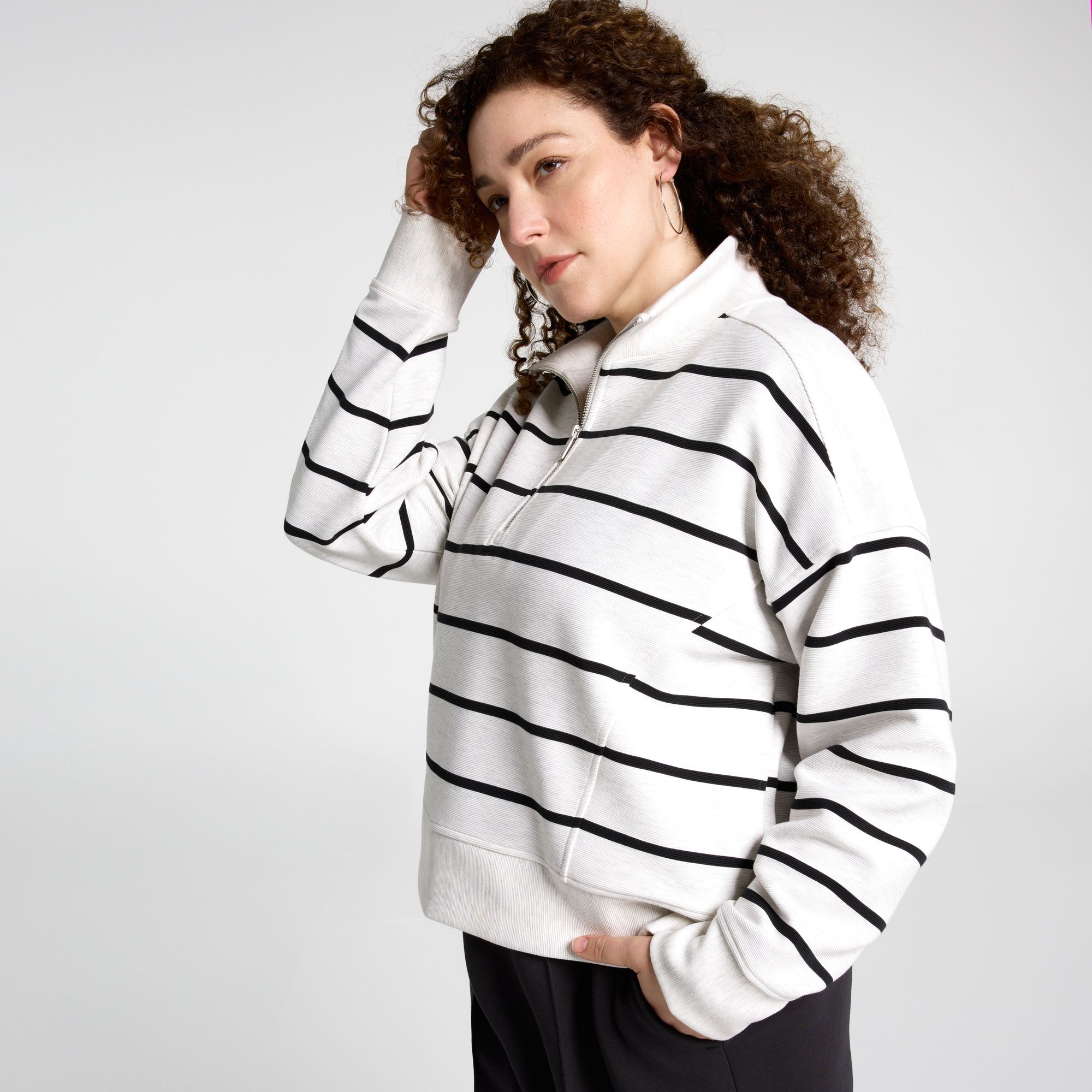 CALIA Women's Soft Scuba Mock Neck 1/4 Zip product image