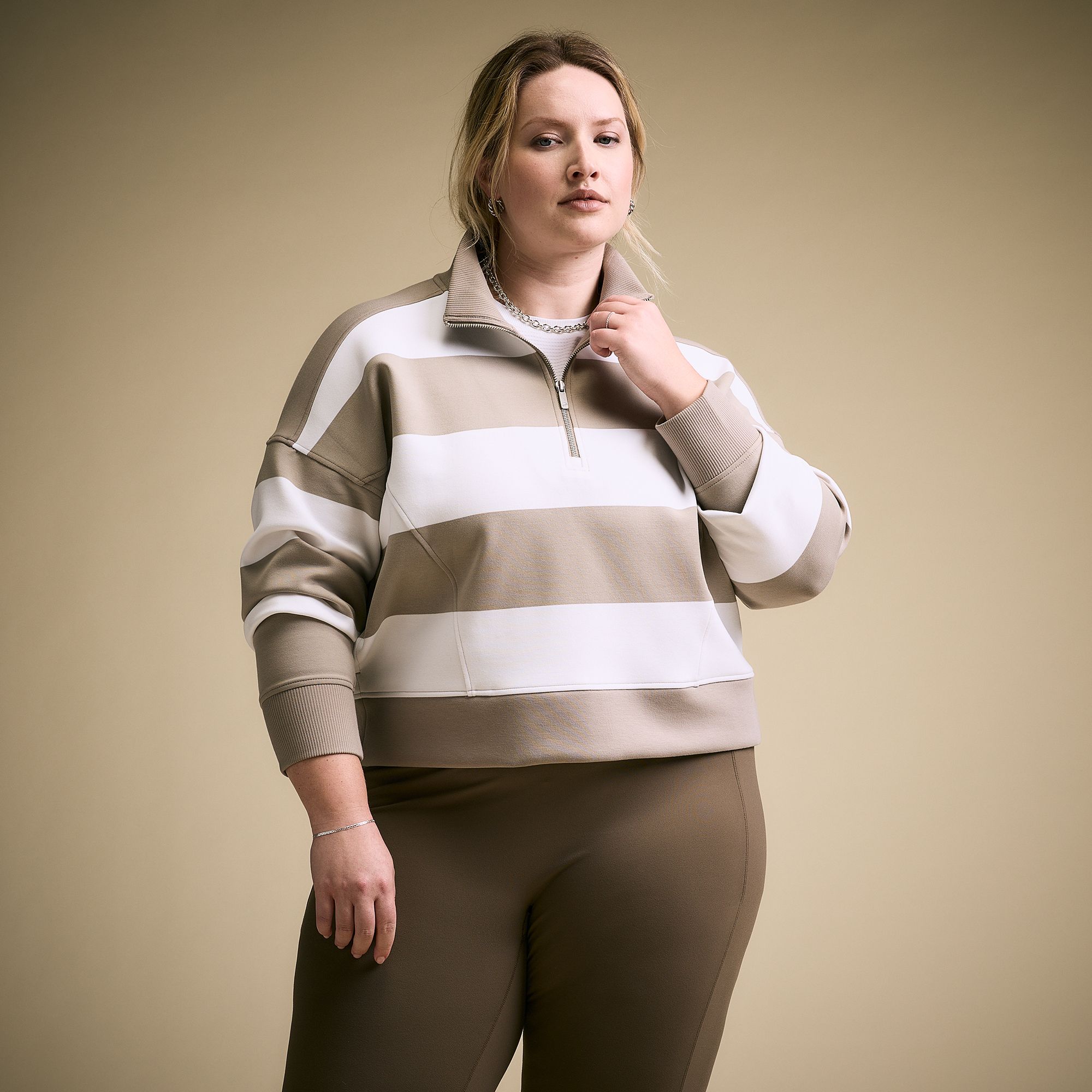 CALIA Women's Soft Scuba Mock Neck 1/4 Zip product image