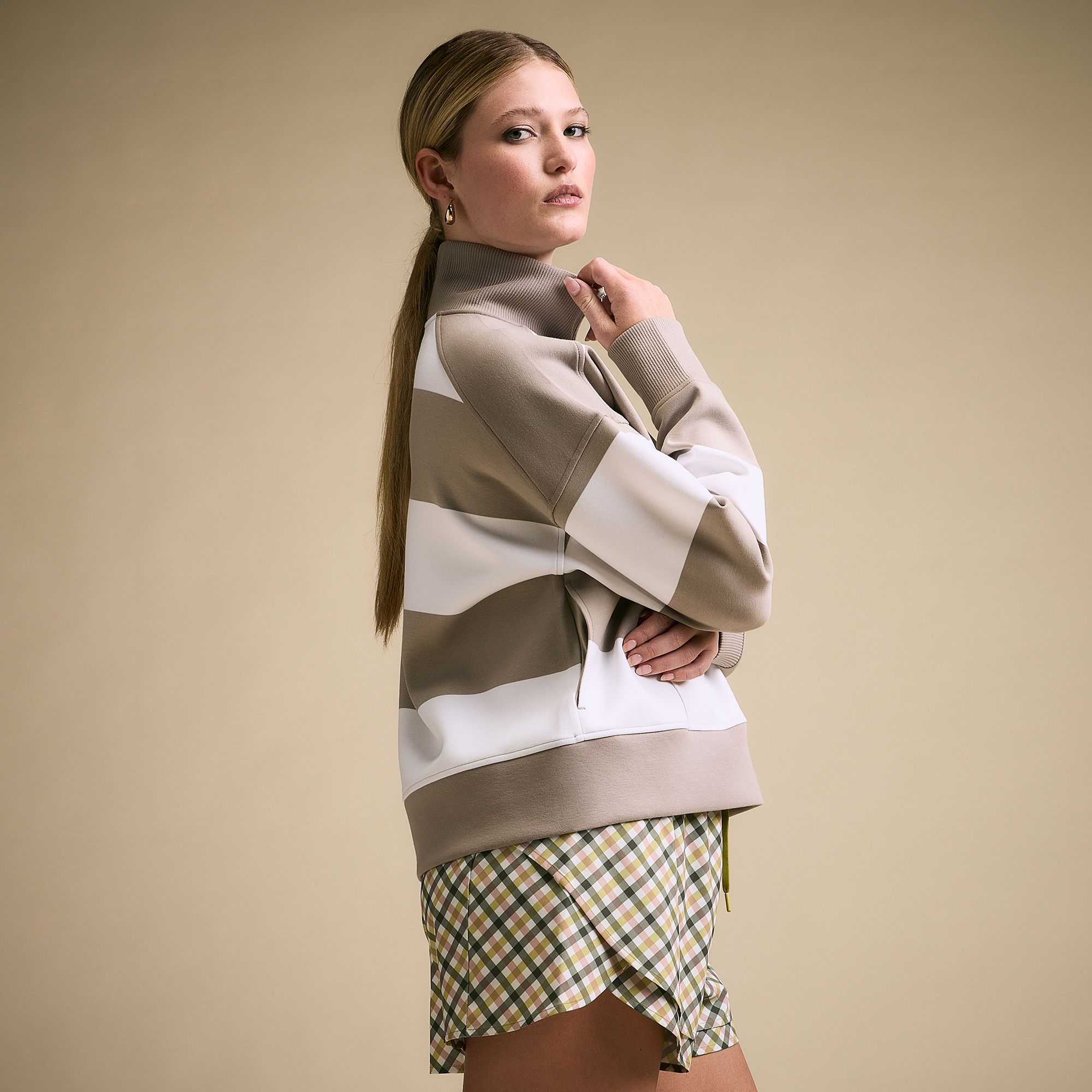 CALIA Women's Soft Scuba Mock Neck 1/4 Zip product image