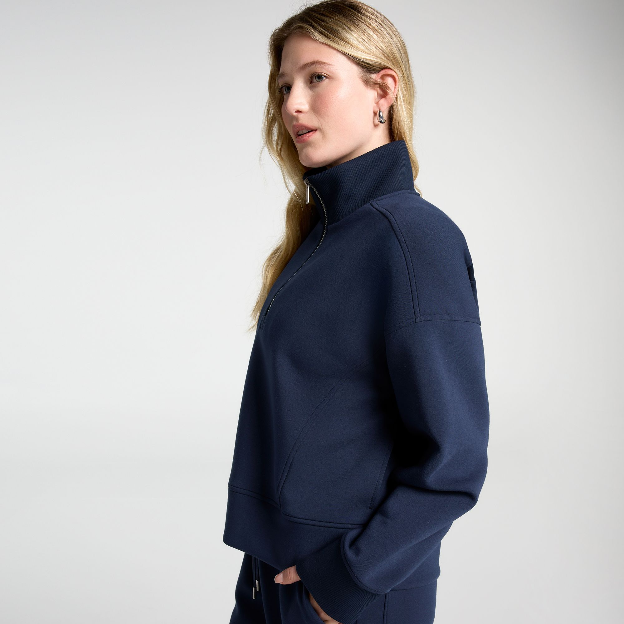 CALIA Women's Soft Scuba Mock Neck 1/4 Zip product image