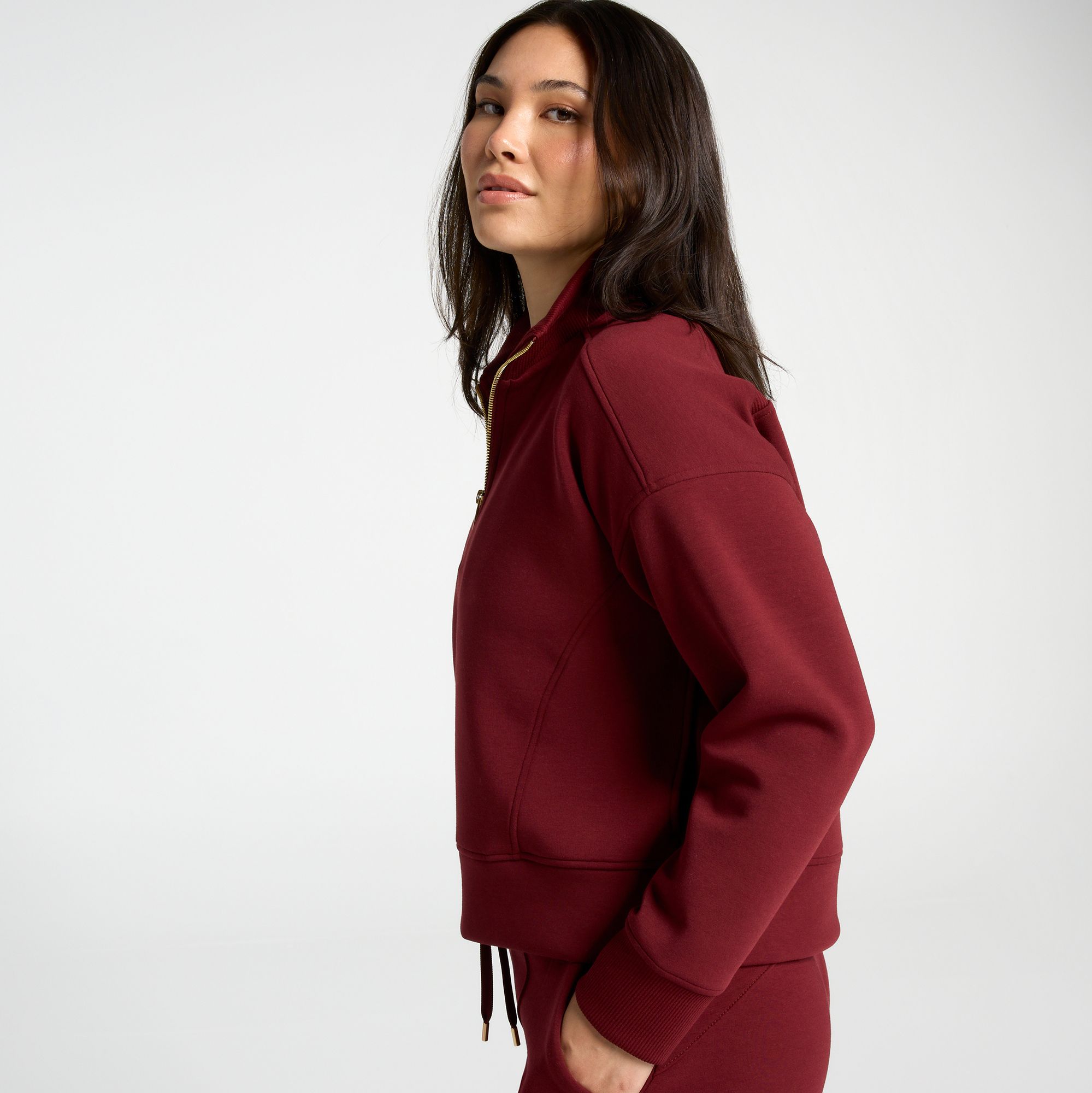 CALIA Women's Soft Scuba Mock Neck 1/4 Zip product image