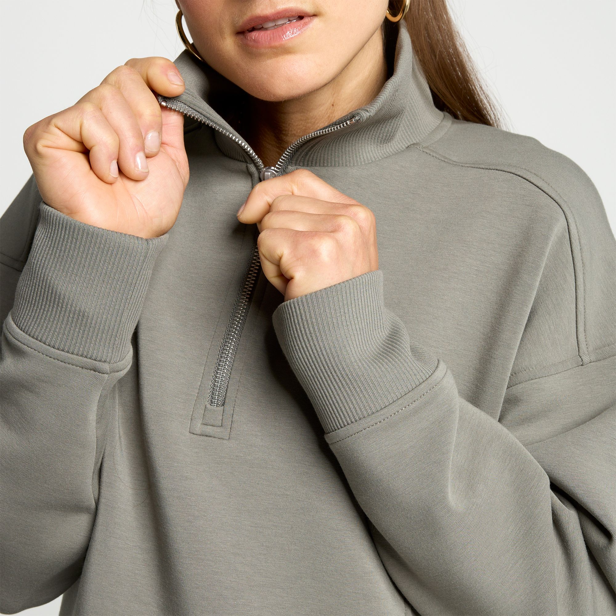 CALIA Women's Soft Scuba Mock Neck 1/4 Zip product image