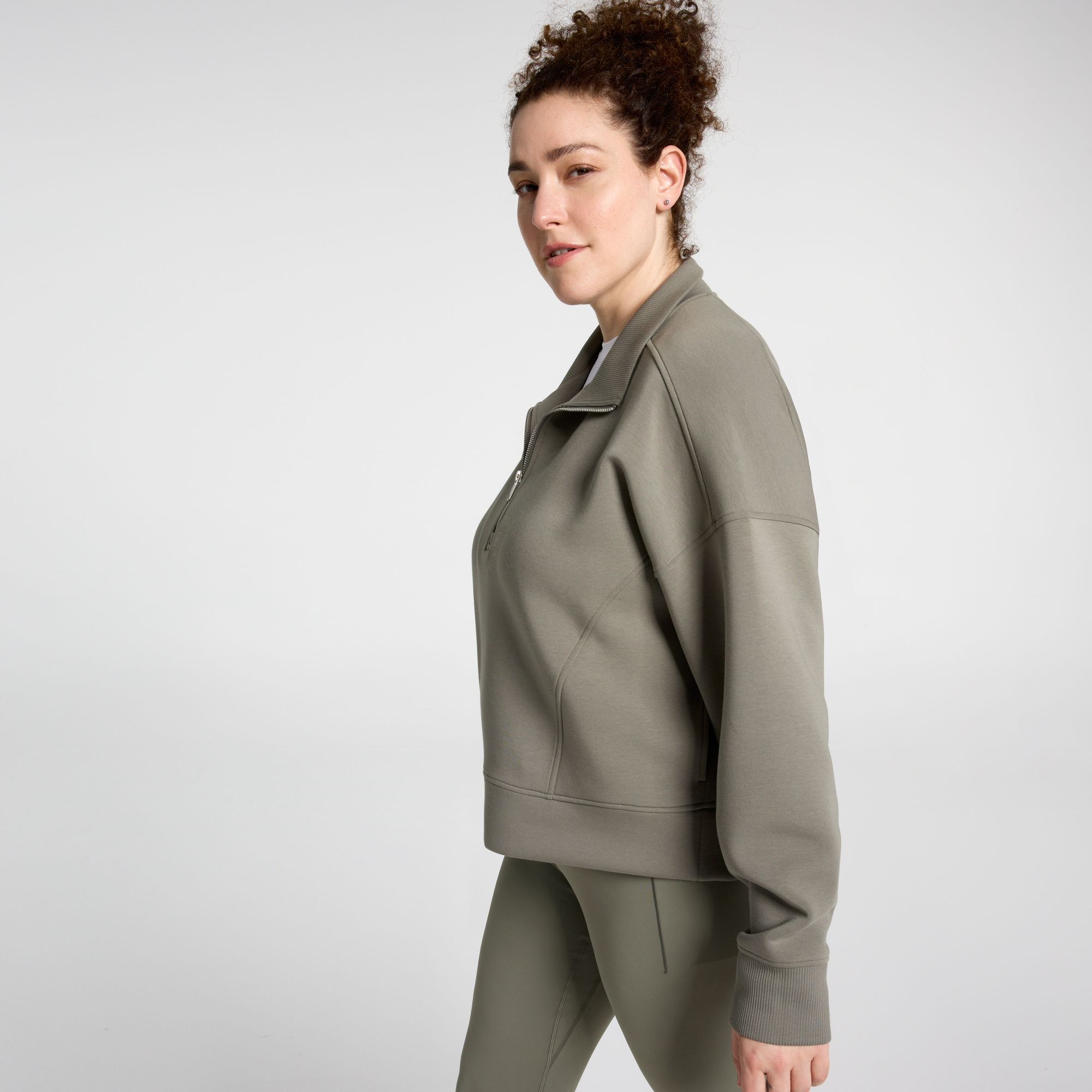 CALIA Women's Soft Scuba Mock Neck 1/4 Zip product image