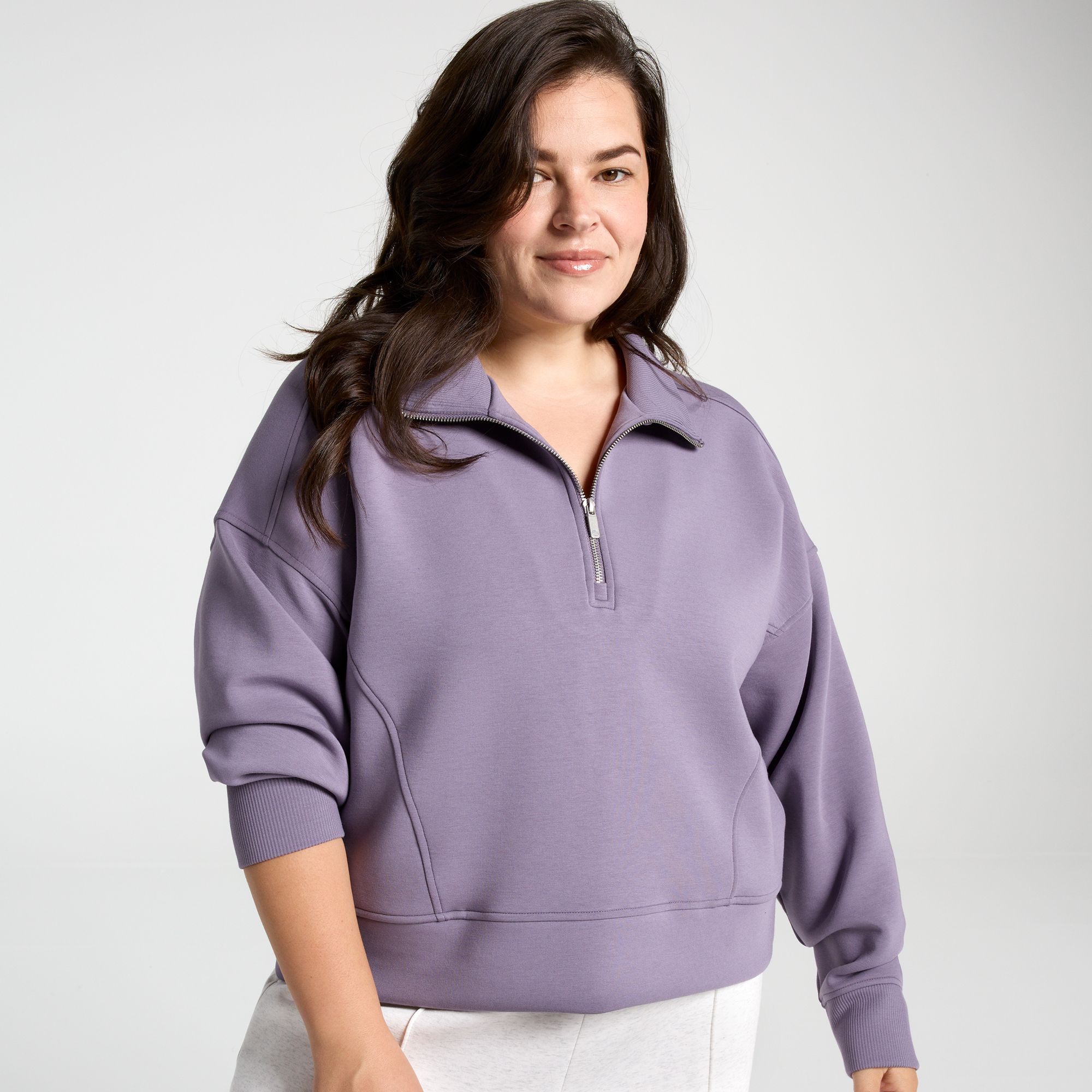 CALIA Women's Soft Scuba Mock Neck 1/4 Zip product image