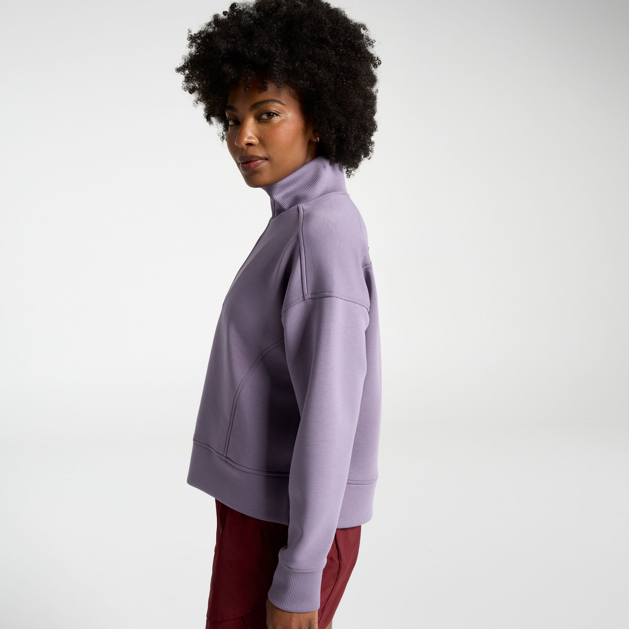 CALIA Women's Soft Scuba Mock Neck 1/4 Zip product image