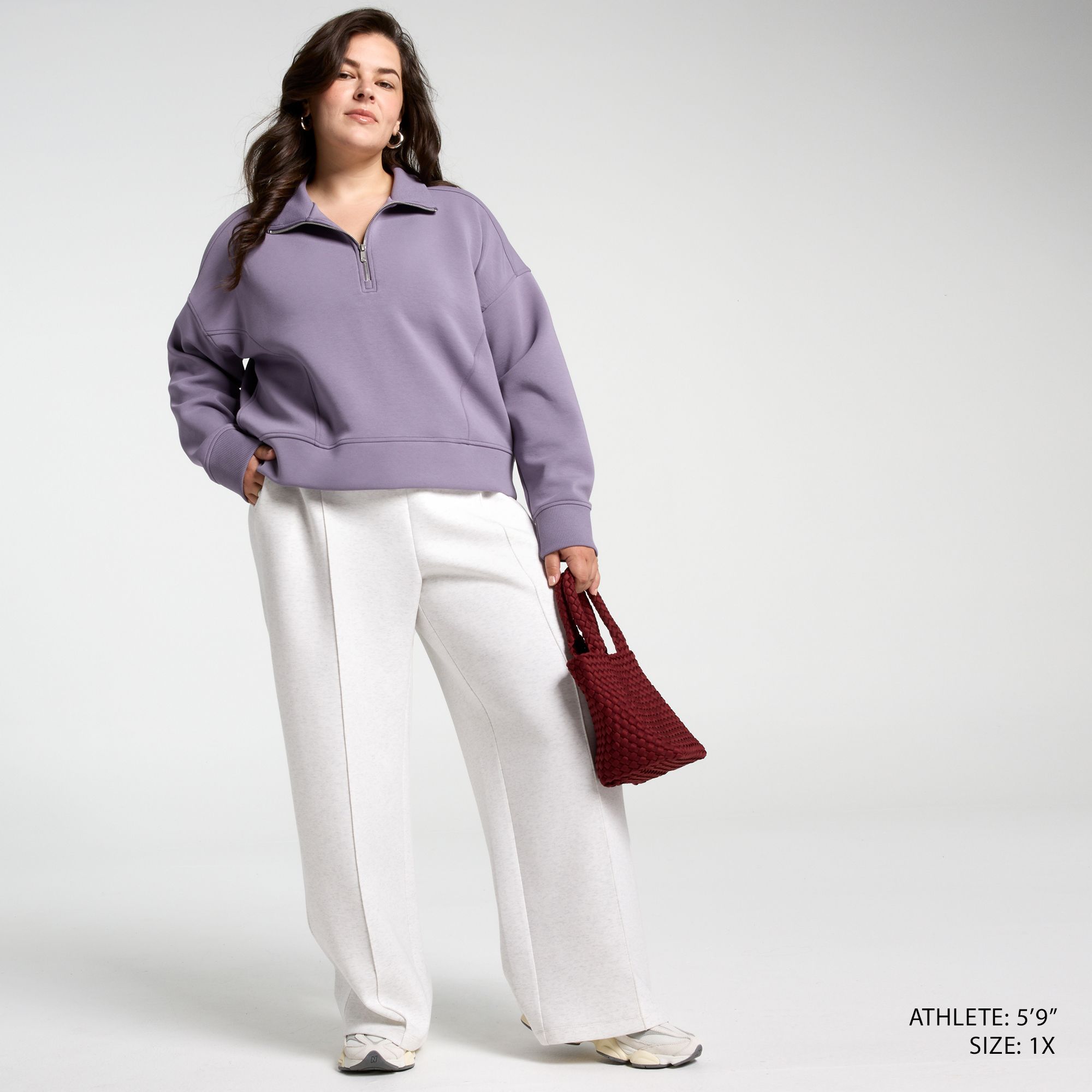 CALIA Women's Soft Scuba Mock Neck 1/4 Zip product image