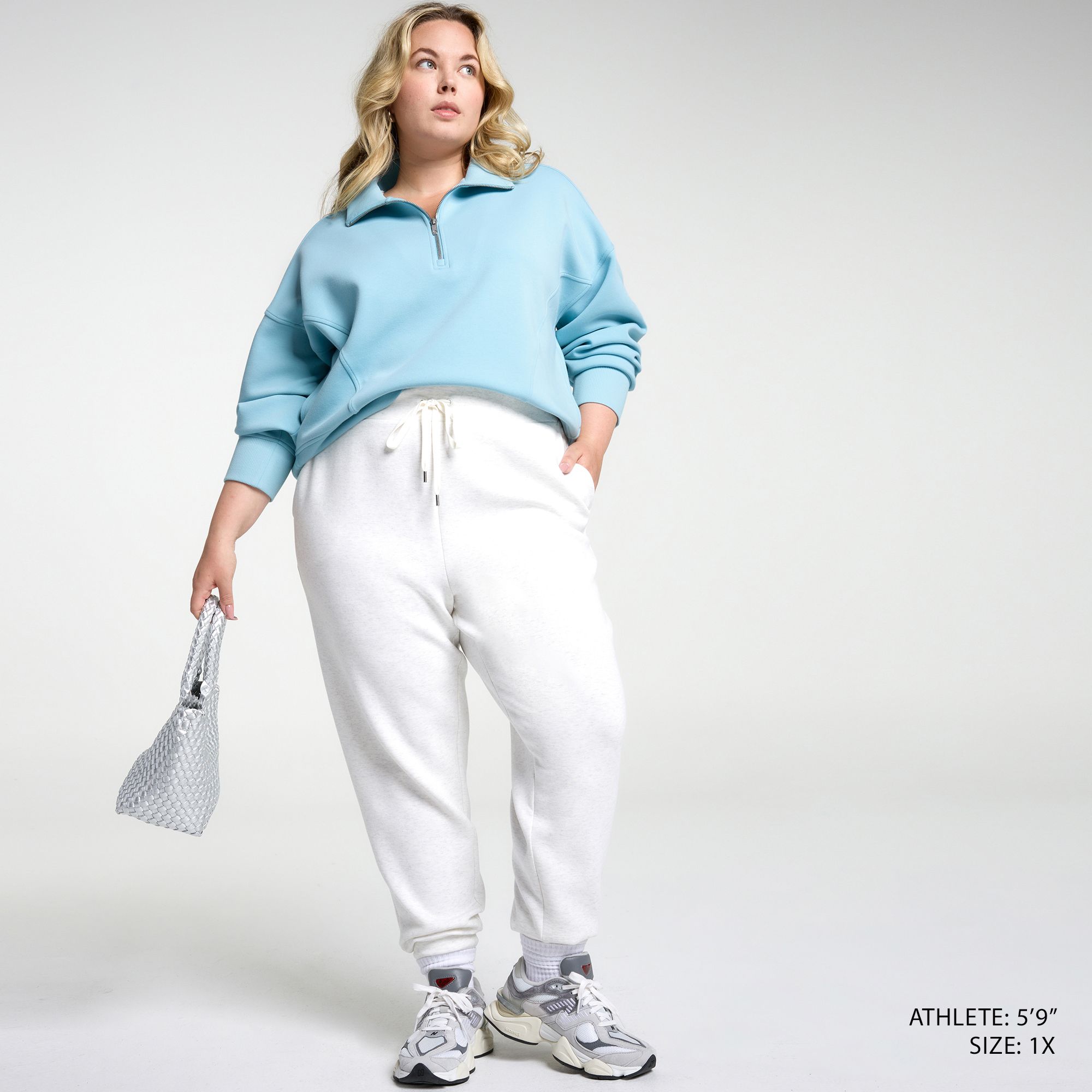 CALIA Women's Soft Scuba Mock Neck 1/4 Zip product image