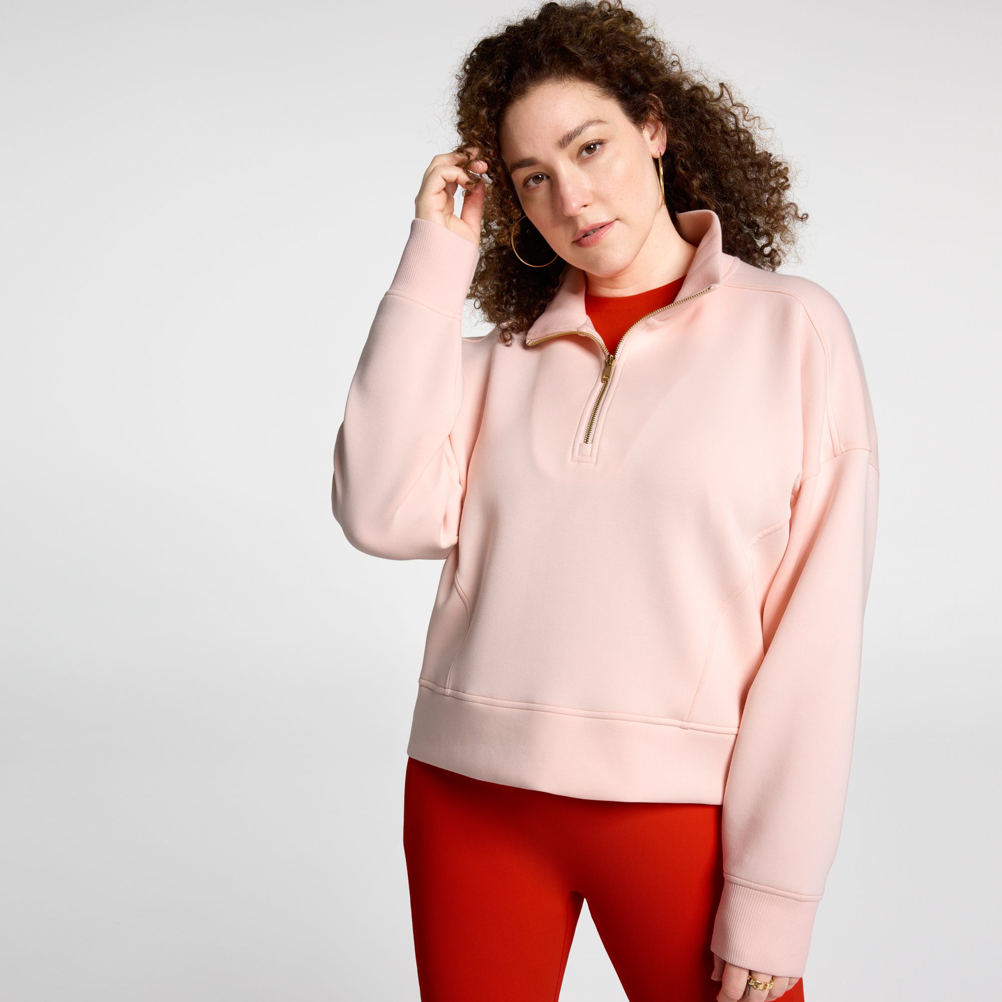 CALIA Women's Soft Scuba Mock Neck 1/4 Zip product image