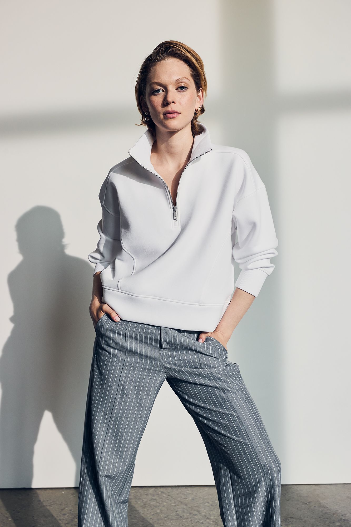 CALIA Women's Soft Scuba Mock Neck 1/4 Zip product image