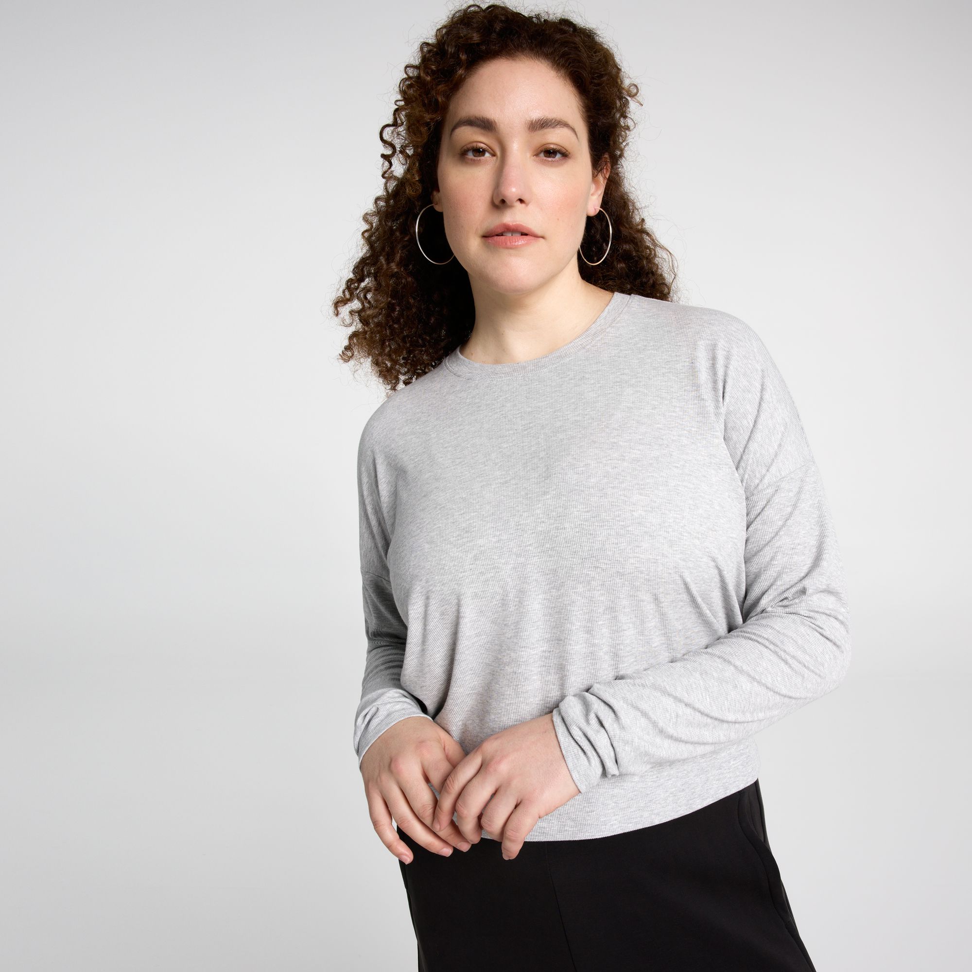 CALIA Women's Everyday Rib Boxy Long Sleeve Tee product image