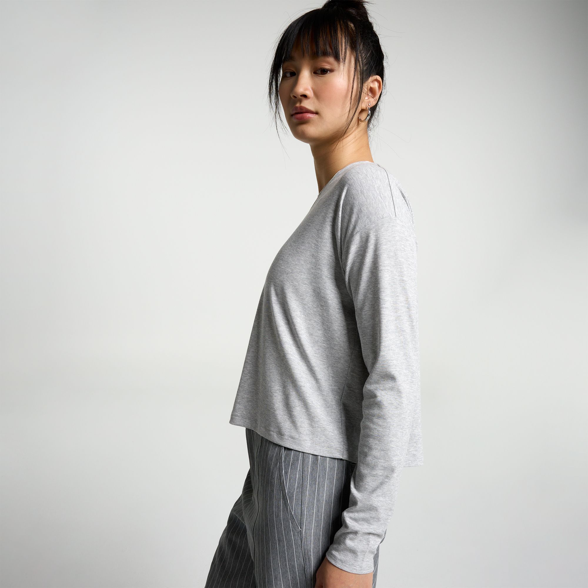 CALIA Women's Everyday Rib Boxy Long Sleeve Tee product image