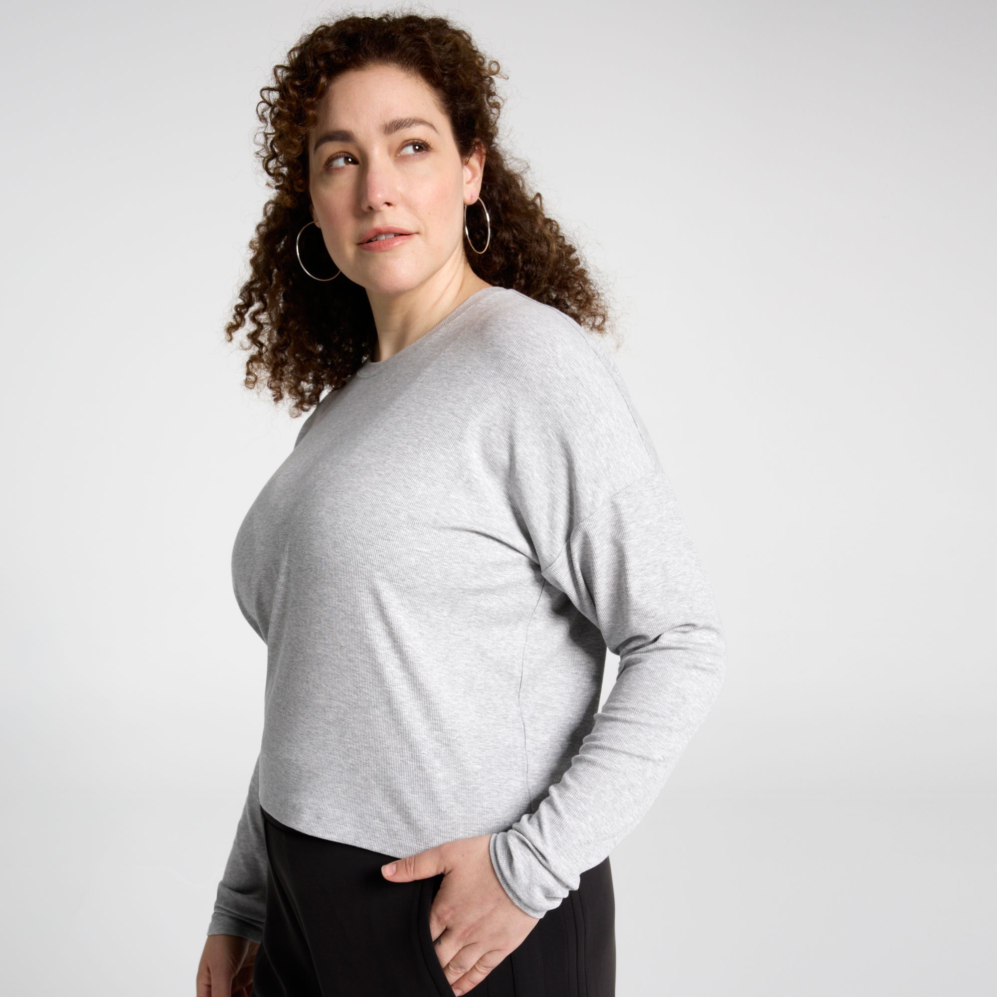 CALIA Women's Everyday Rib Boxy Long Sleeve Tee product image