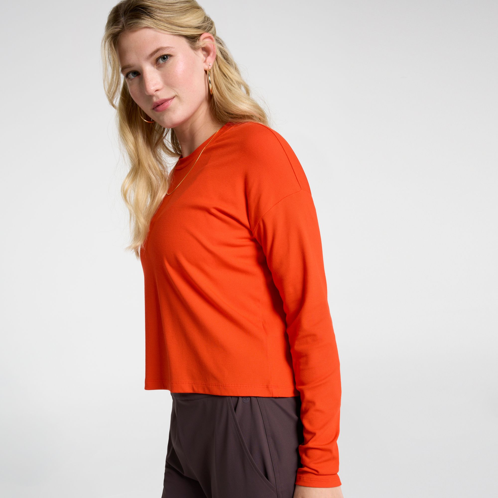 CALIA Women's Everyday Rib Boxy Long Sleeve Tee product image