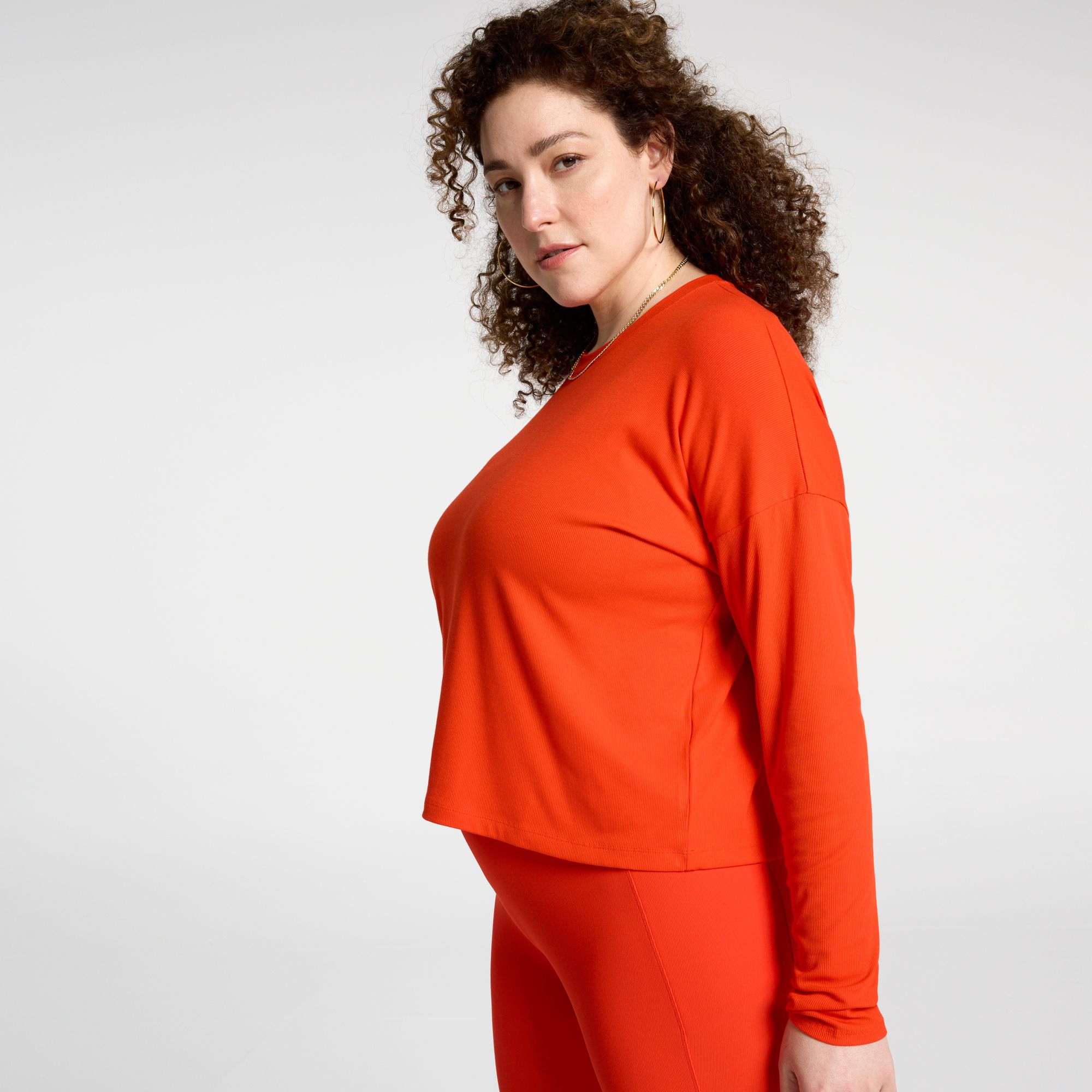 CALIA Women's Everyday Rib Boxy Long Sleeve Tee product image