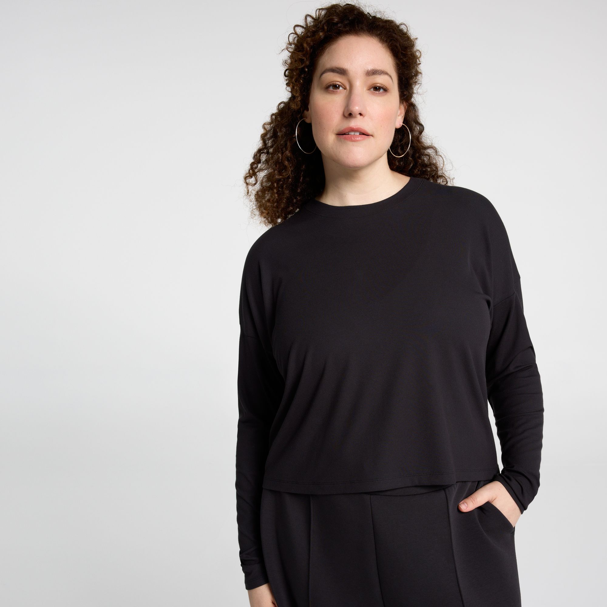 CALIA Women's Everyday Rib Boxy Long Sleeve Tee product image