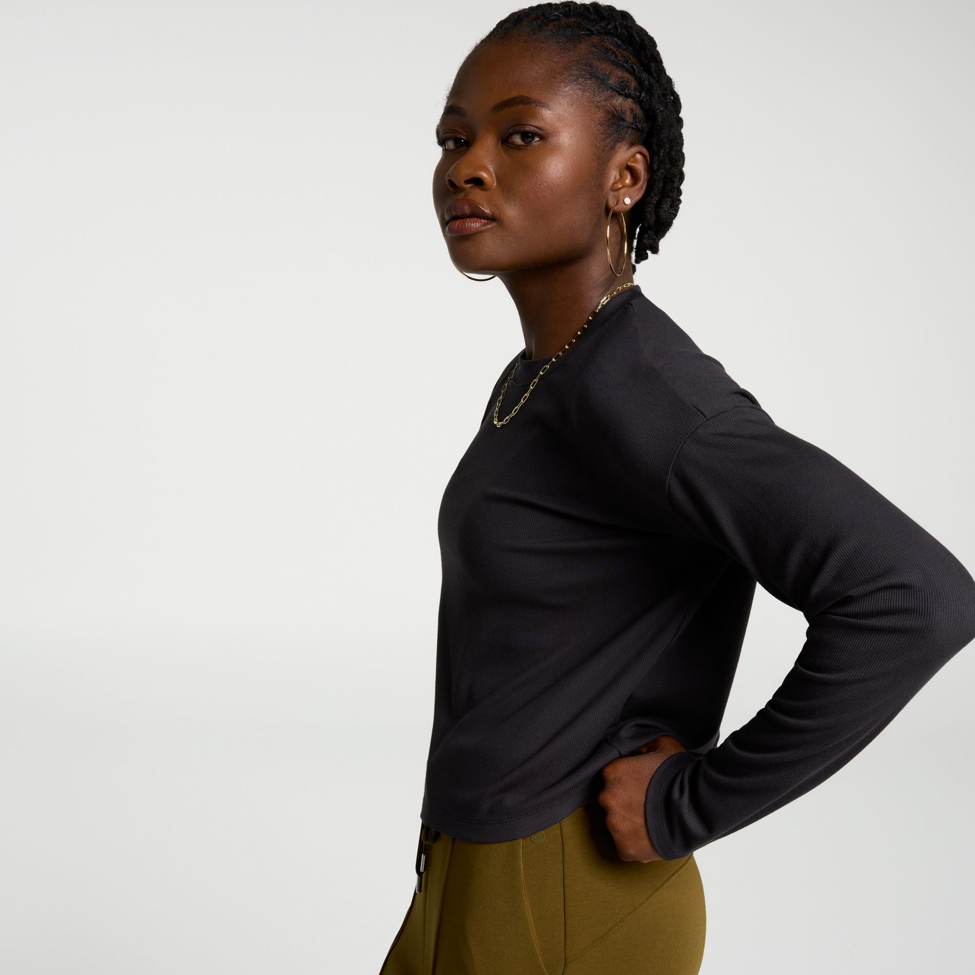 CALIA Women's Everyday Rib Boxy Long Sleeve Tee product image