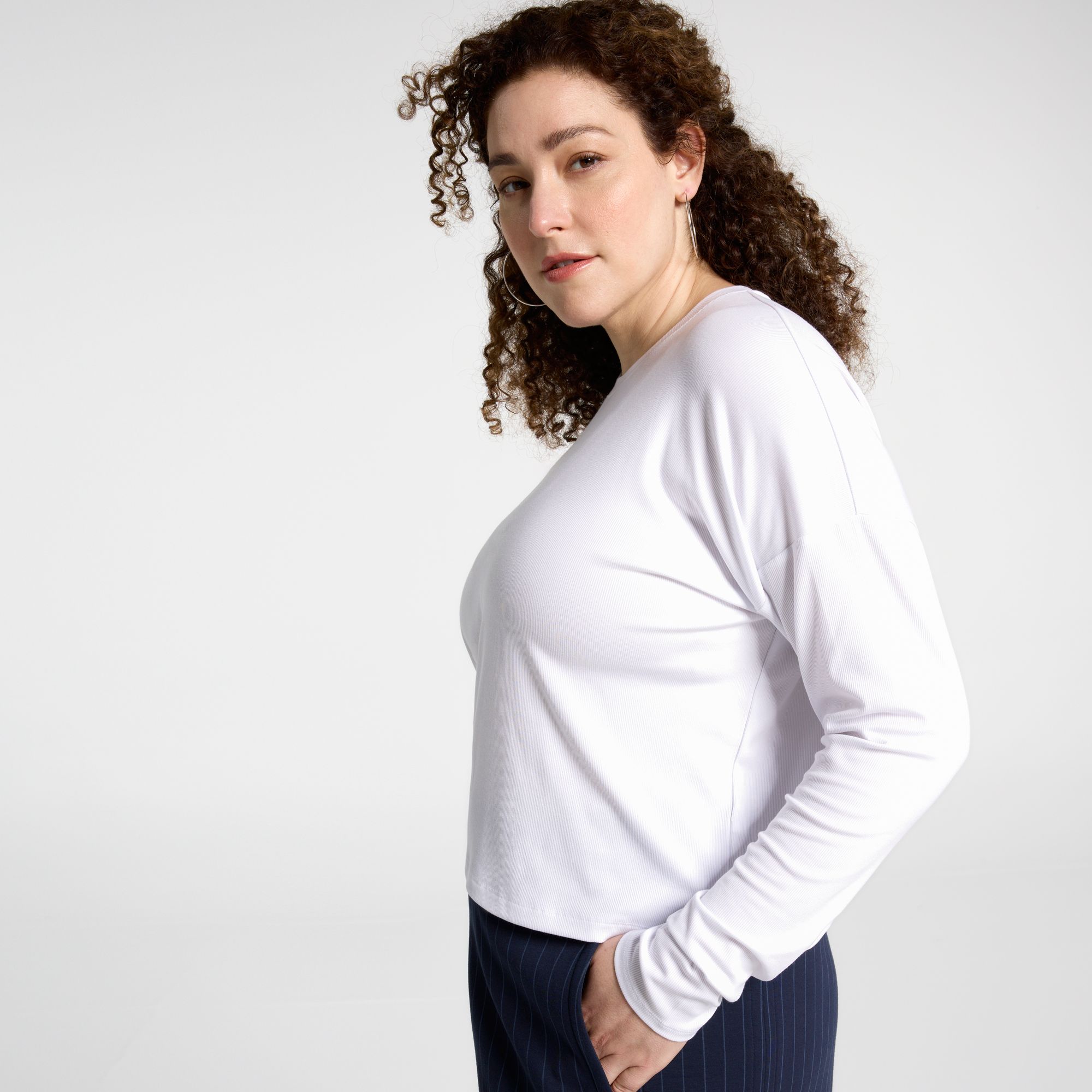 CALIA Women's Everyday Rib Boxy Long Sleeve Tee product image