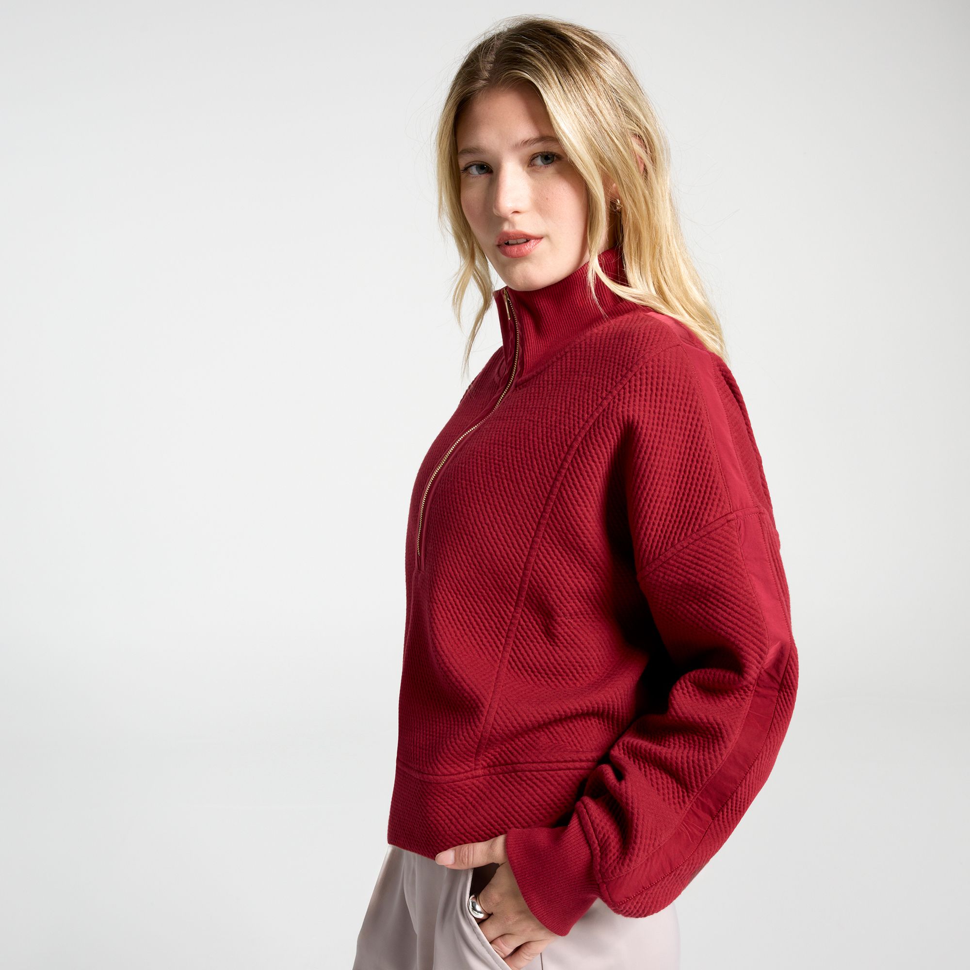 CALIA Women's Elevate Ripple 1/4 Zip Pullover product image