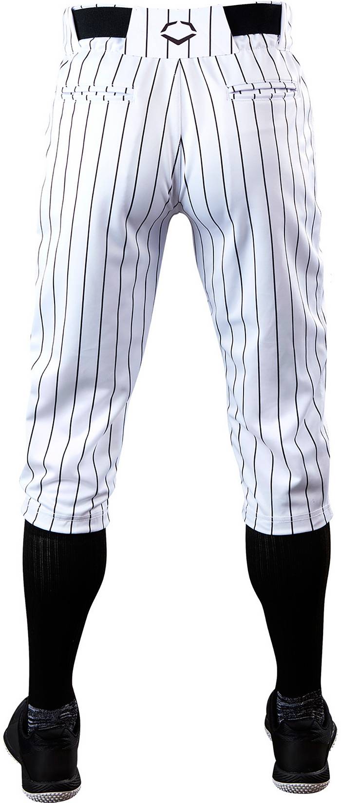 EvoShield Boys' Salute Pinstripe Open Bottom Baseball Pants, Medium, Team White/Team Navy