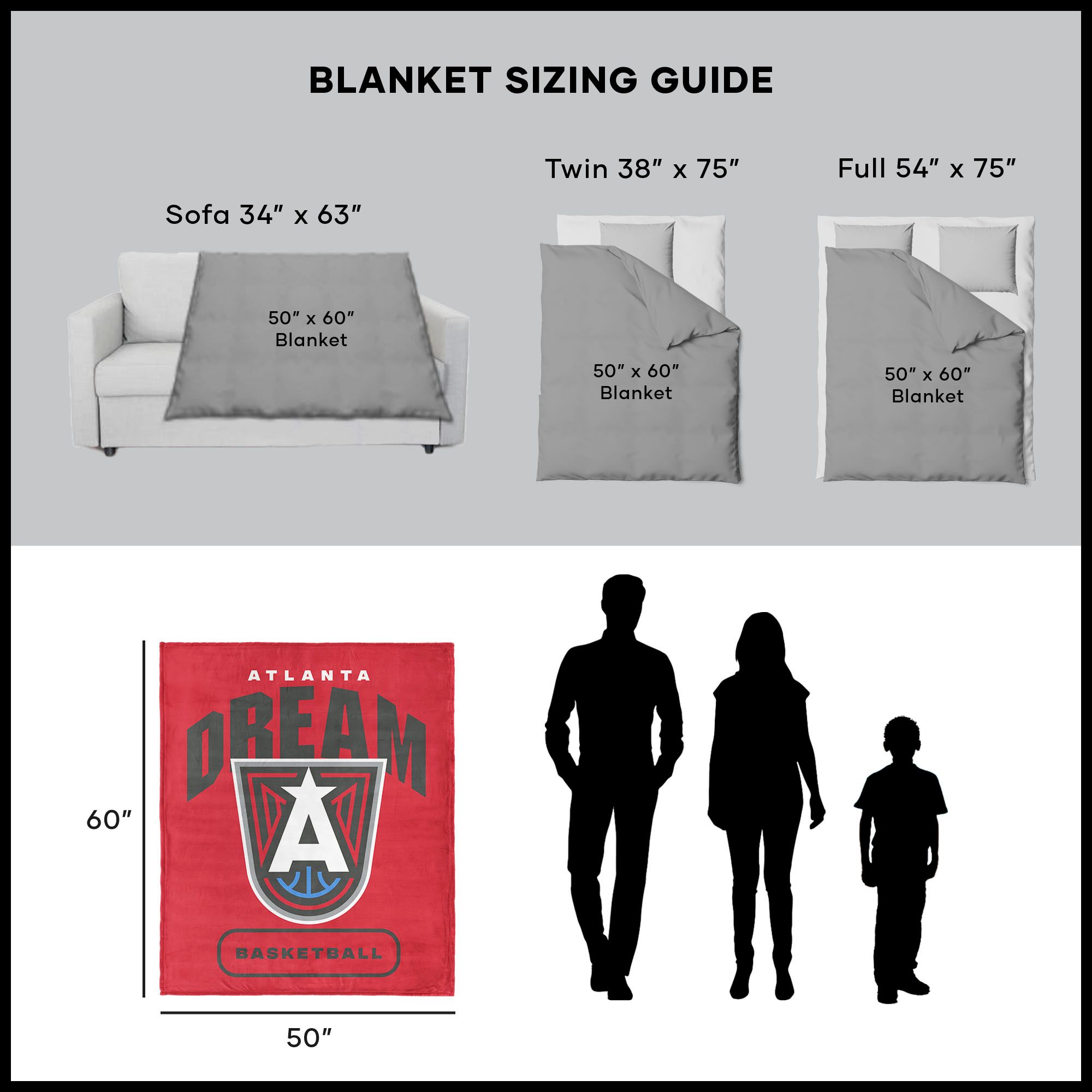 Northwest Atlanta Dream Multi High Block Throw Blanket product image
