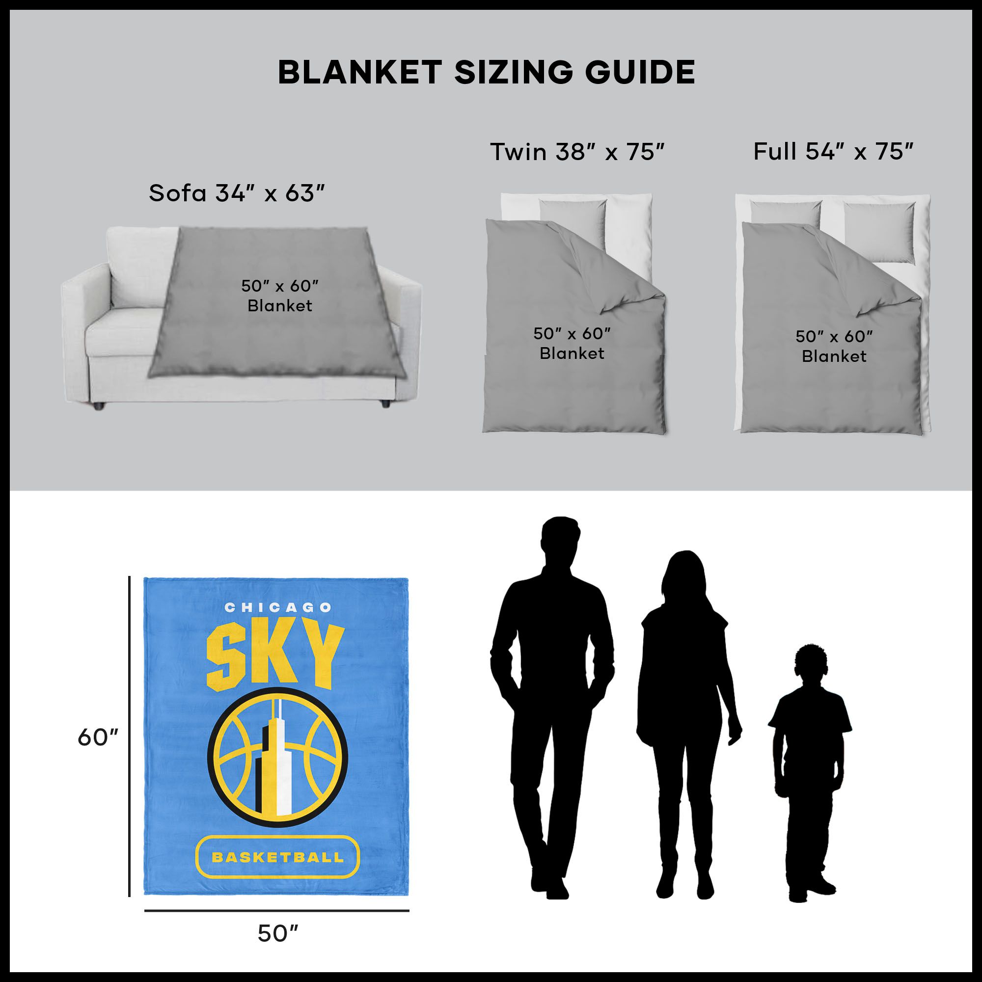 Northwest Chicago Sky Multi High Block Throw Blanket product image