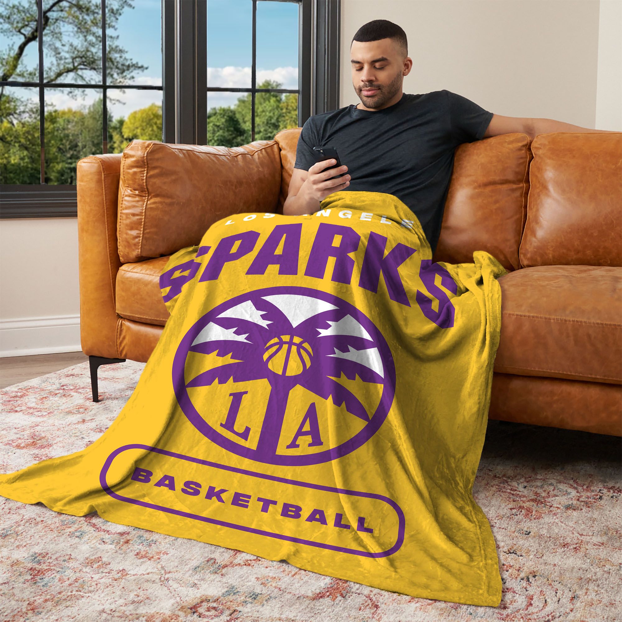 Northwest Los Angeles Sparks Multi High Block Throw Blanket product image