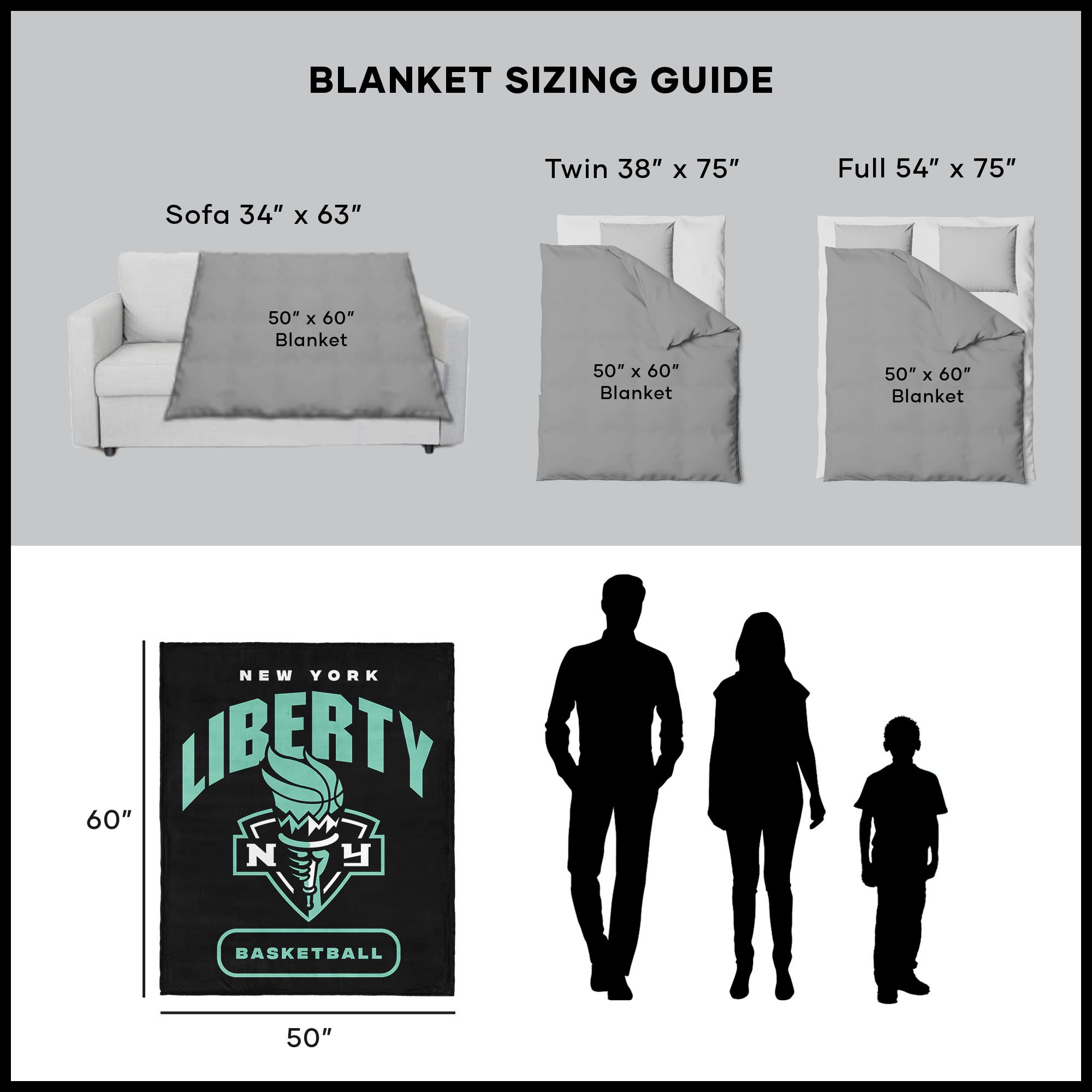 Northwest New York Liberty Multi High Block Throw Blanket product image