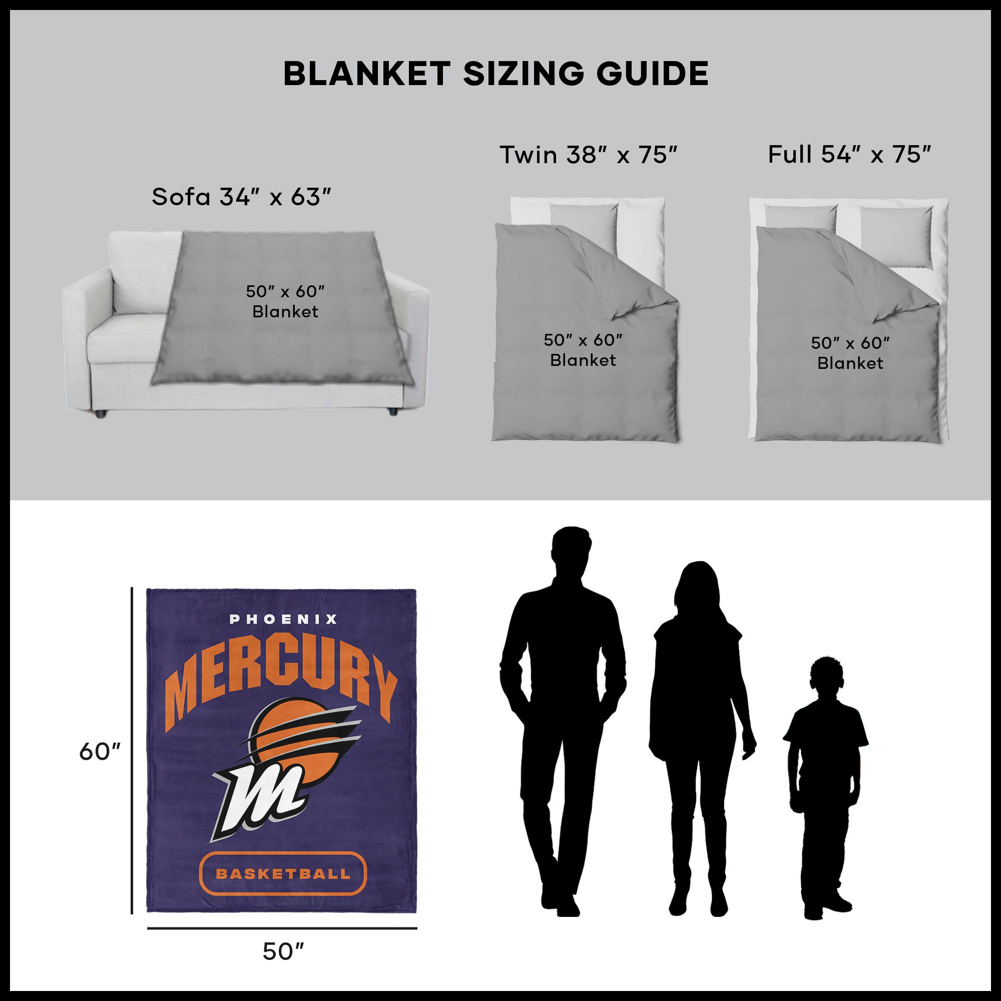 Northwest Phoenix Mercury Multi High Block Throw Blanket product image