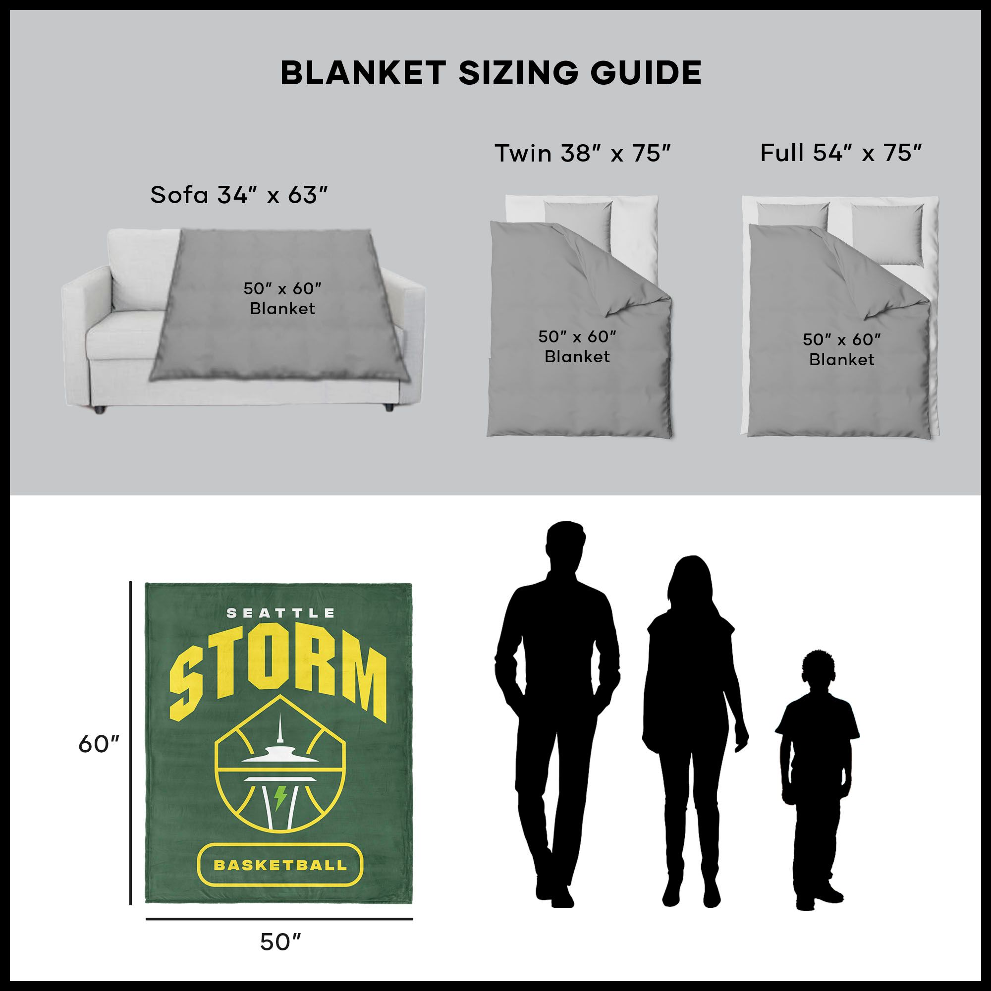 Northwest Seattle Storm Multi High Block Throw Blanket product image