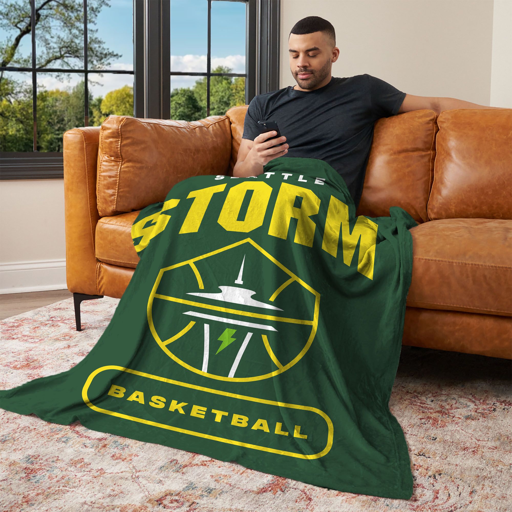 Northwest Seattle Storm Multi High Block Throw Blanket product image
